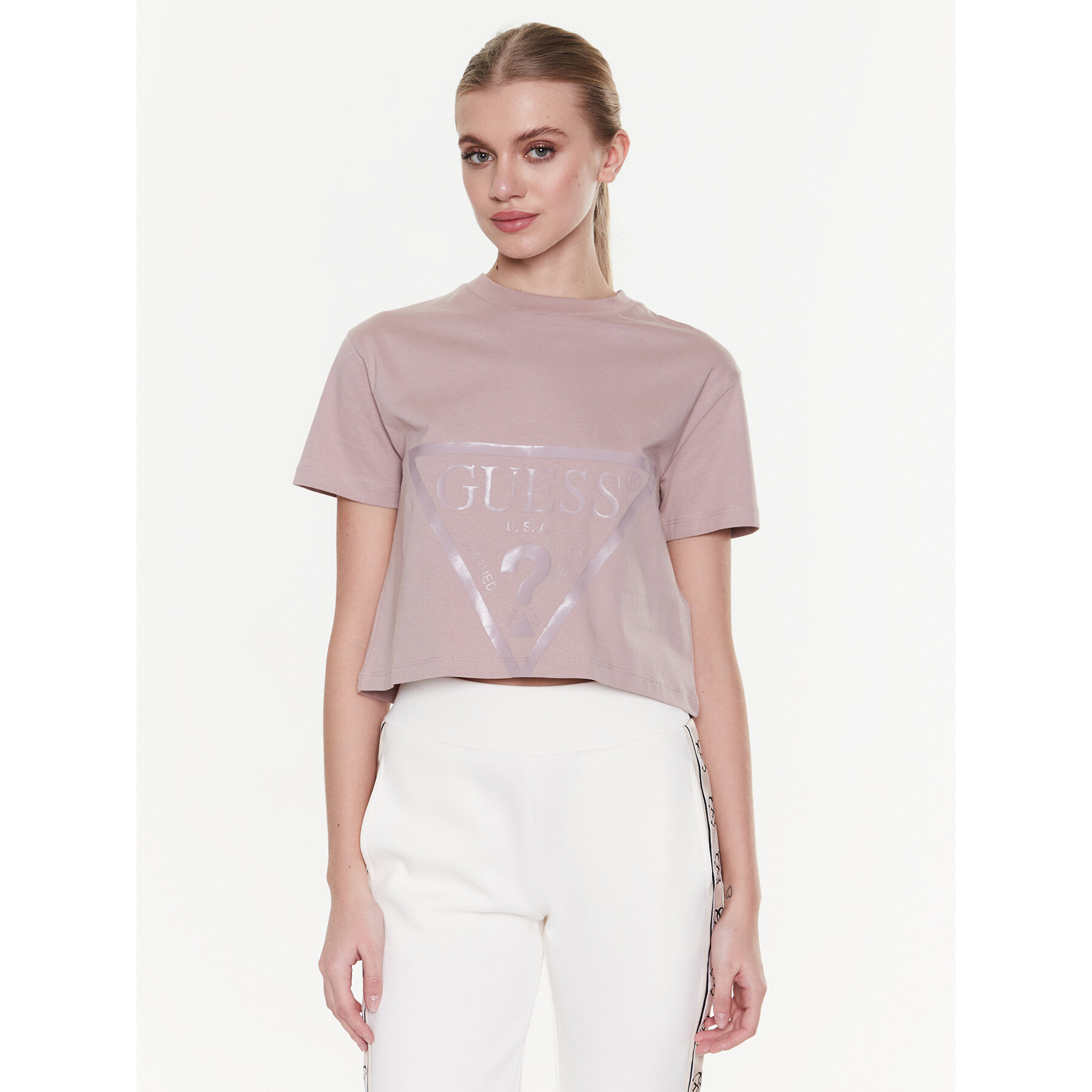 Guess Póló Adele V2YI06 K8HM0 Rózsaszín Boxy Fit