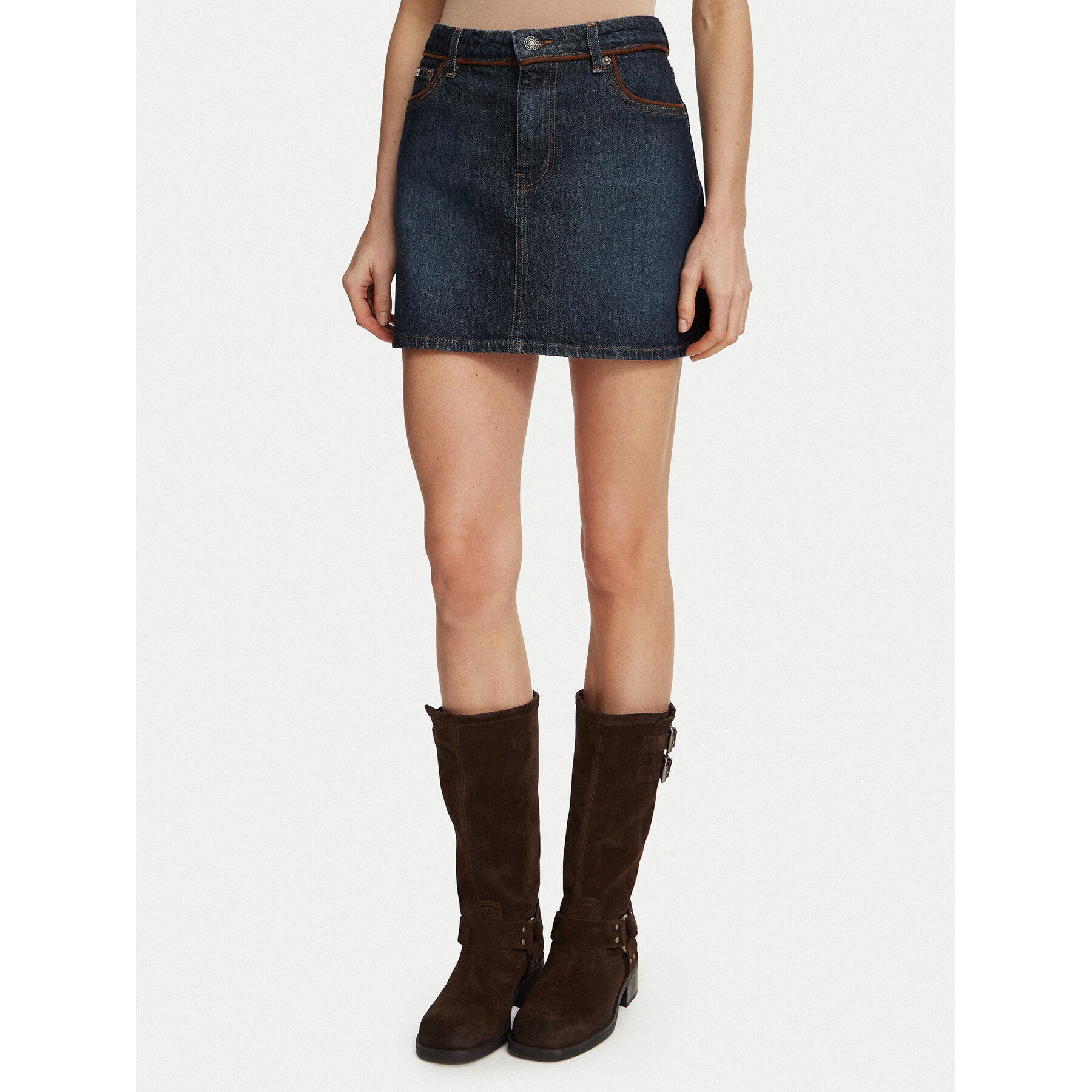 Guess Jeans Jeansrock W6BD0Q D1804 Dunkelblau Regular Fit