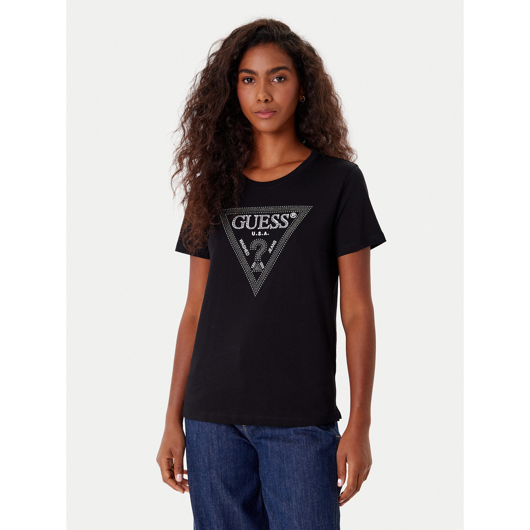 Guess Póló W5BI18 I3Z14 Fekete Regular Fit