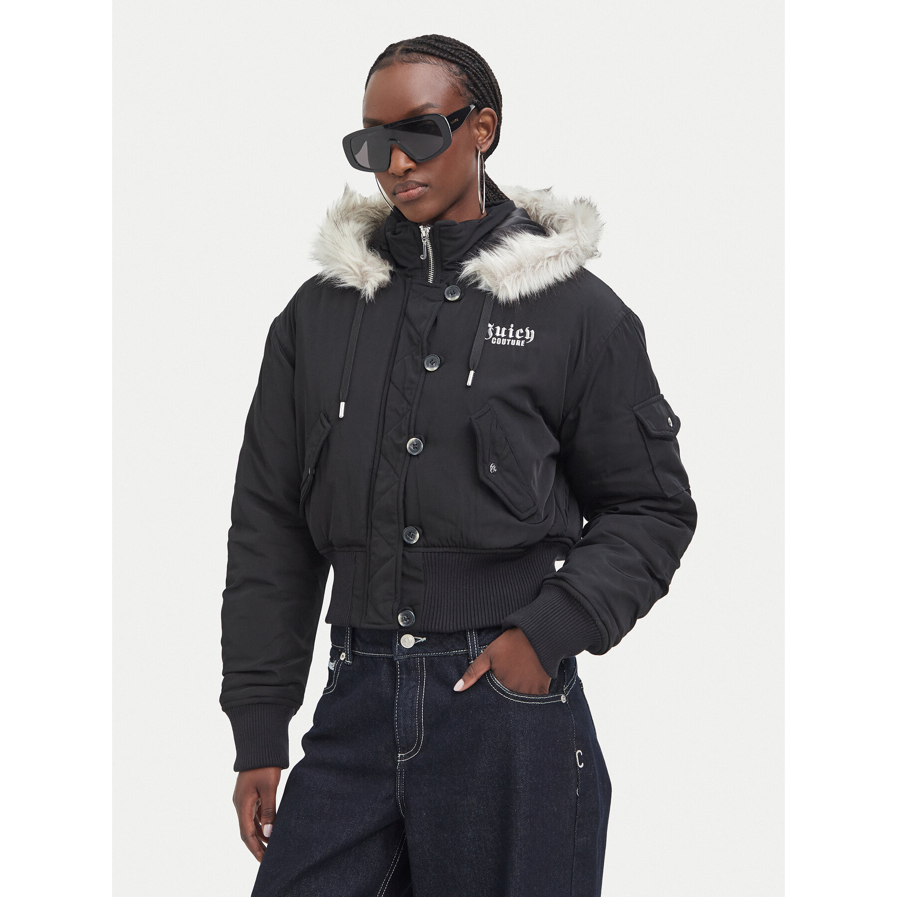 Juicy Couture Zimska jakna JCOIJ226553 Crna Regular Fit