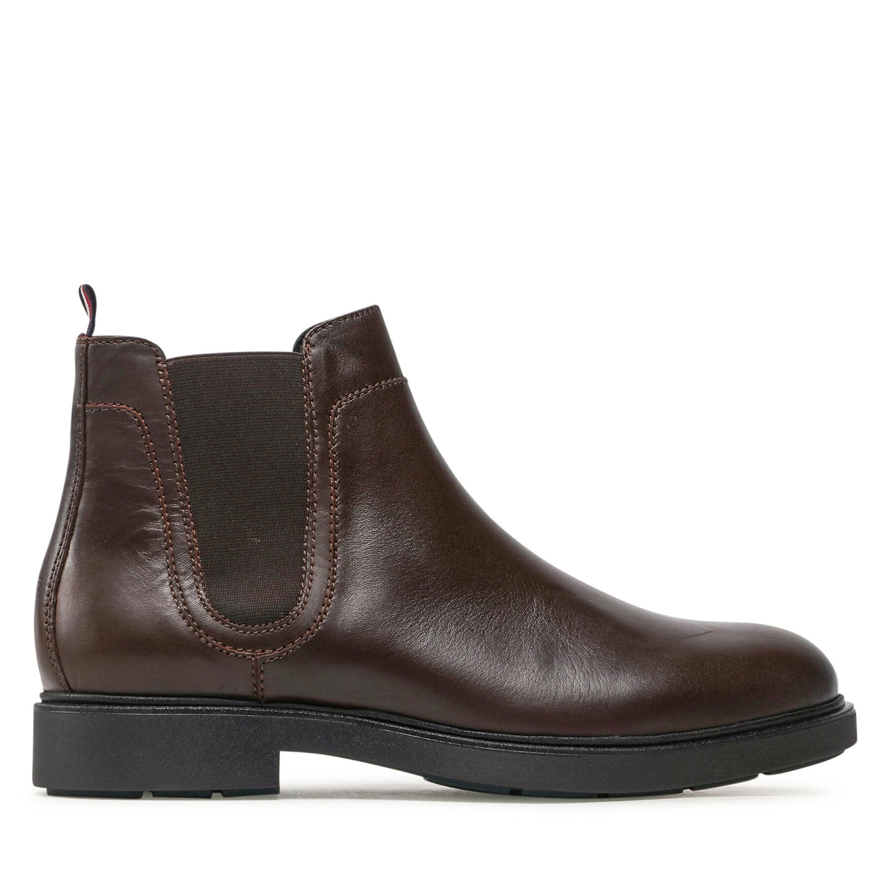Pánske Členková obuv s elastickým prvkom Tommy Hilfiger, Rozmer: 41, Hnedá, Elevated Rounded Lth Chelsea FM0FM04183