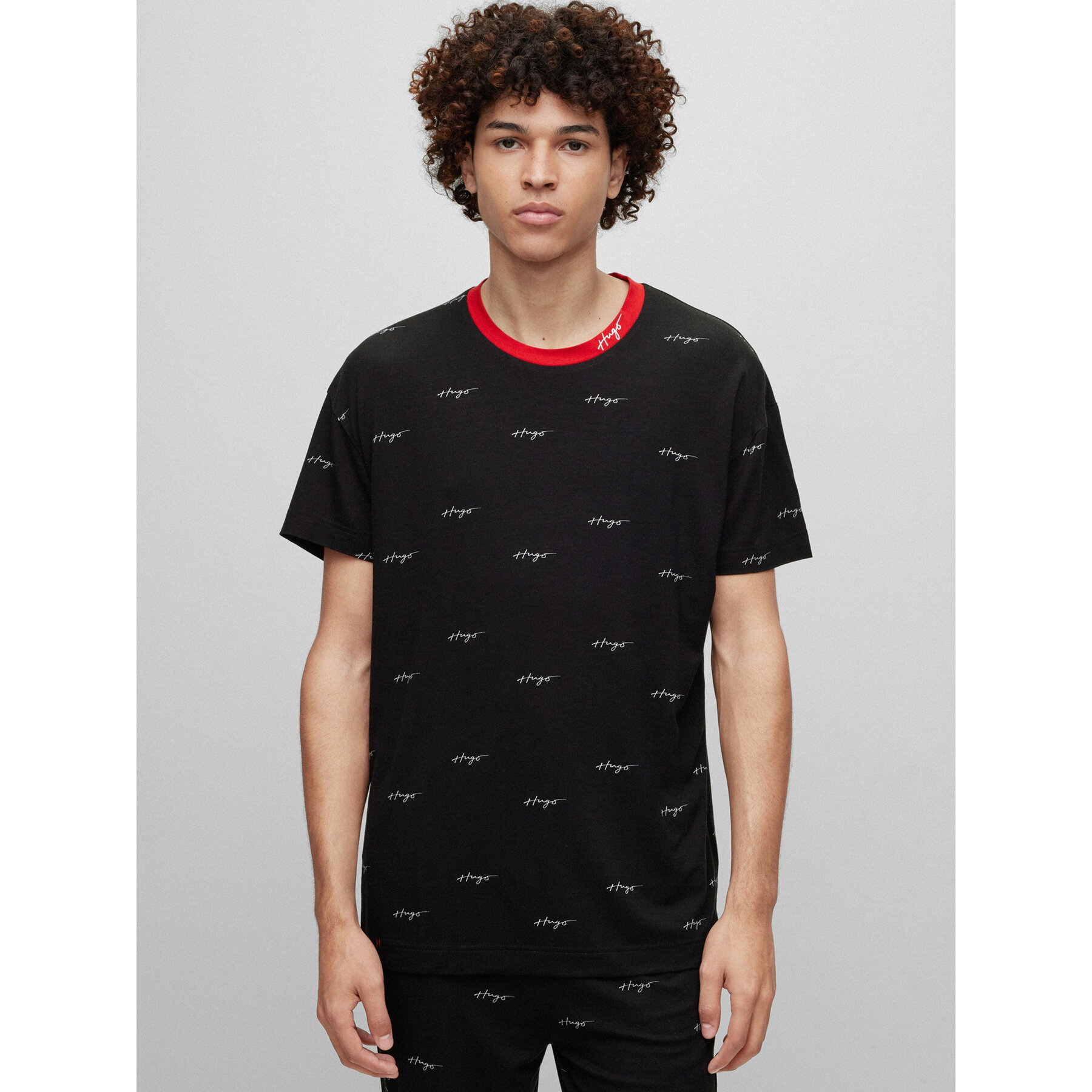 HUGO Hugo Μπλούζα πιτζάμας 50490231 Μαύρο Relaxed Fit