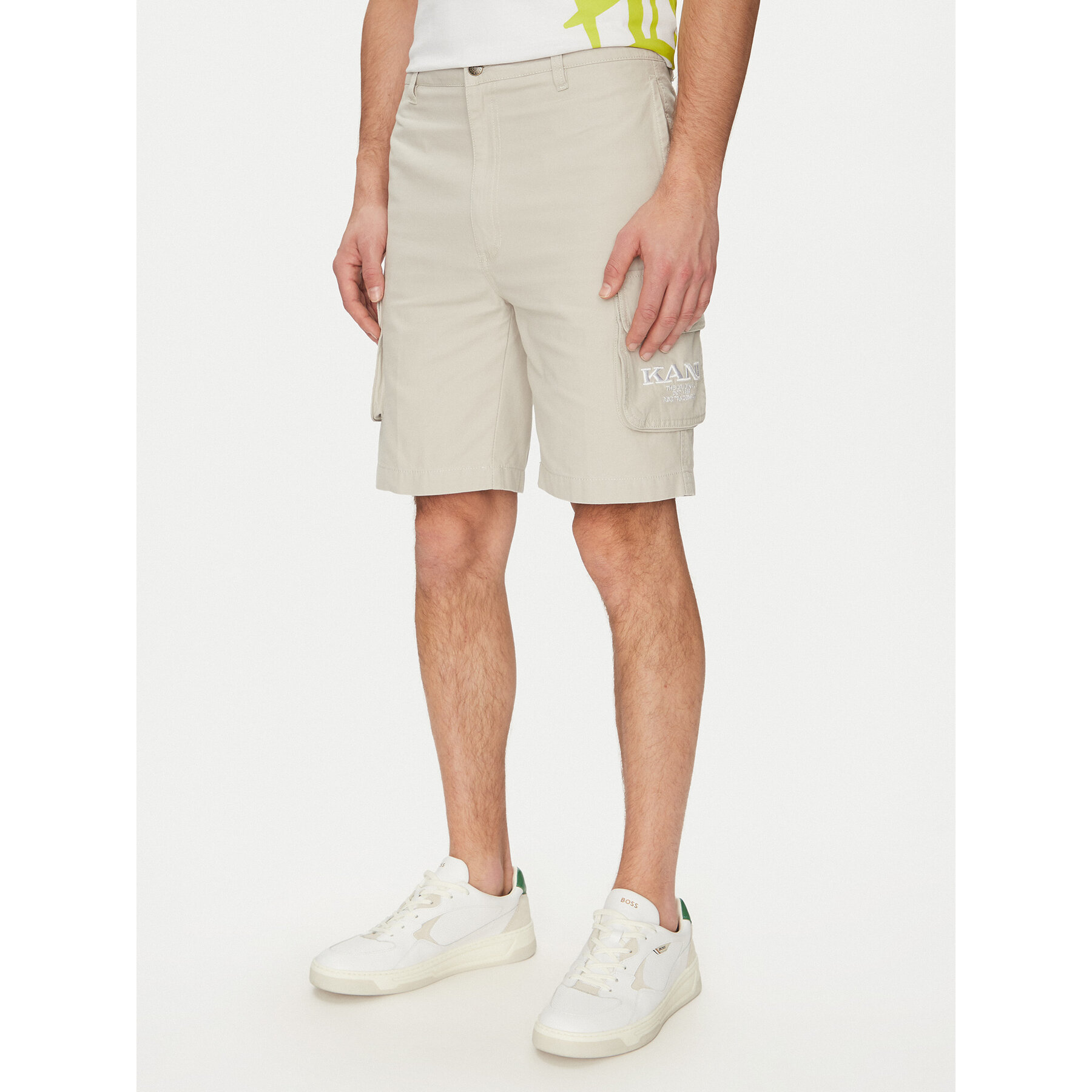 Karl Kani Stoffshorts Retro Washed 60100045 Weiß Regular Fit