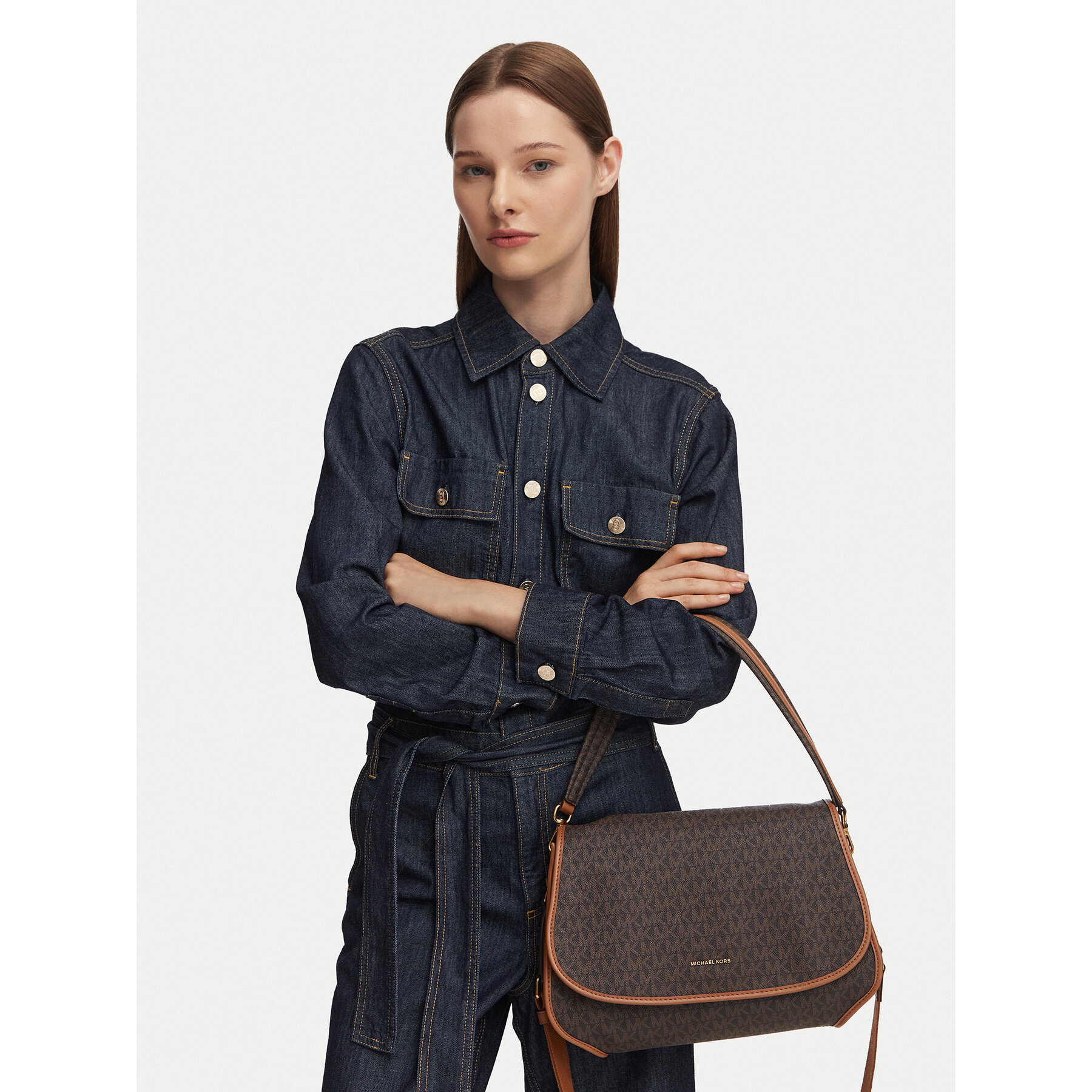 Geantă MICHAEL Michael Kors 30T6AX3M2B Maro