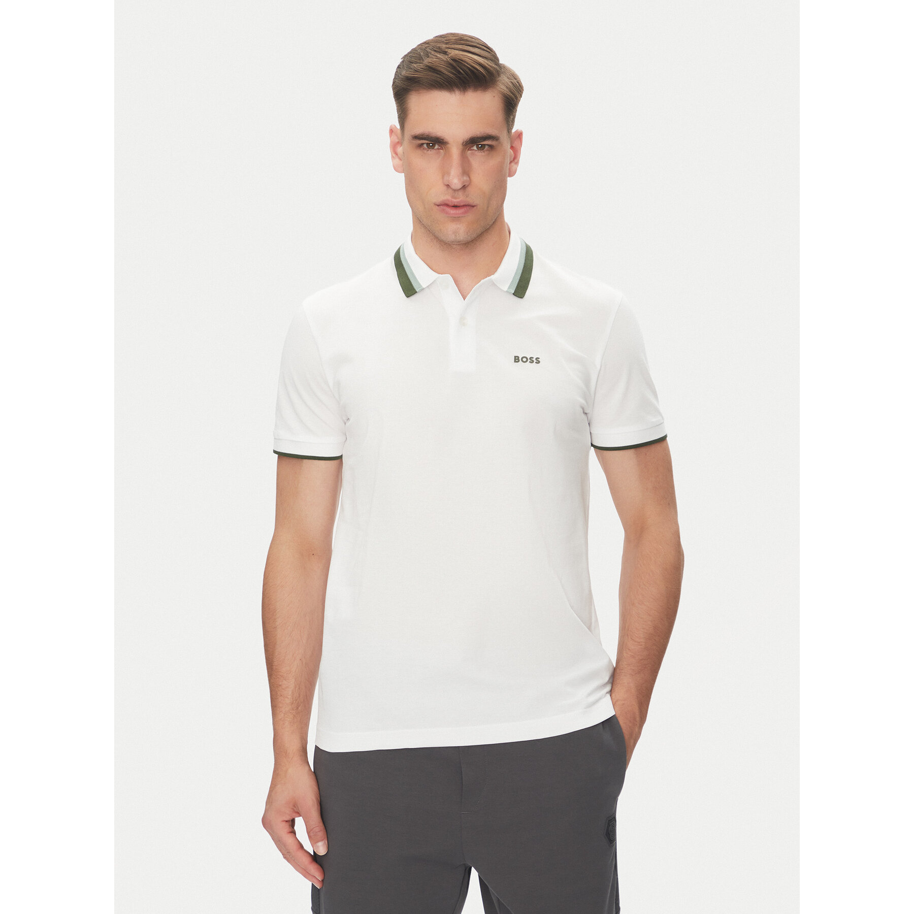 BOSS Pólóing Paddy Ap Heritage 50538101 Fehér Regular Fit