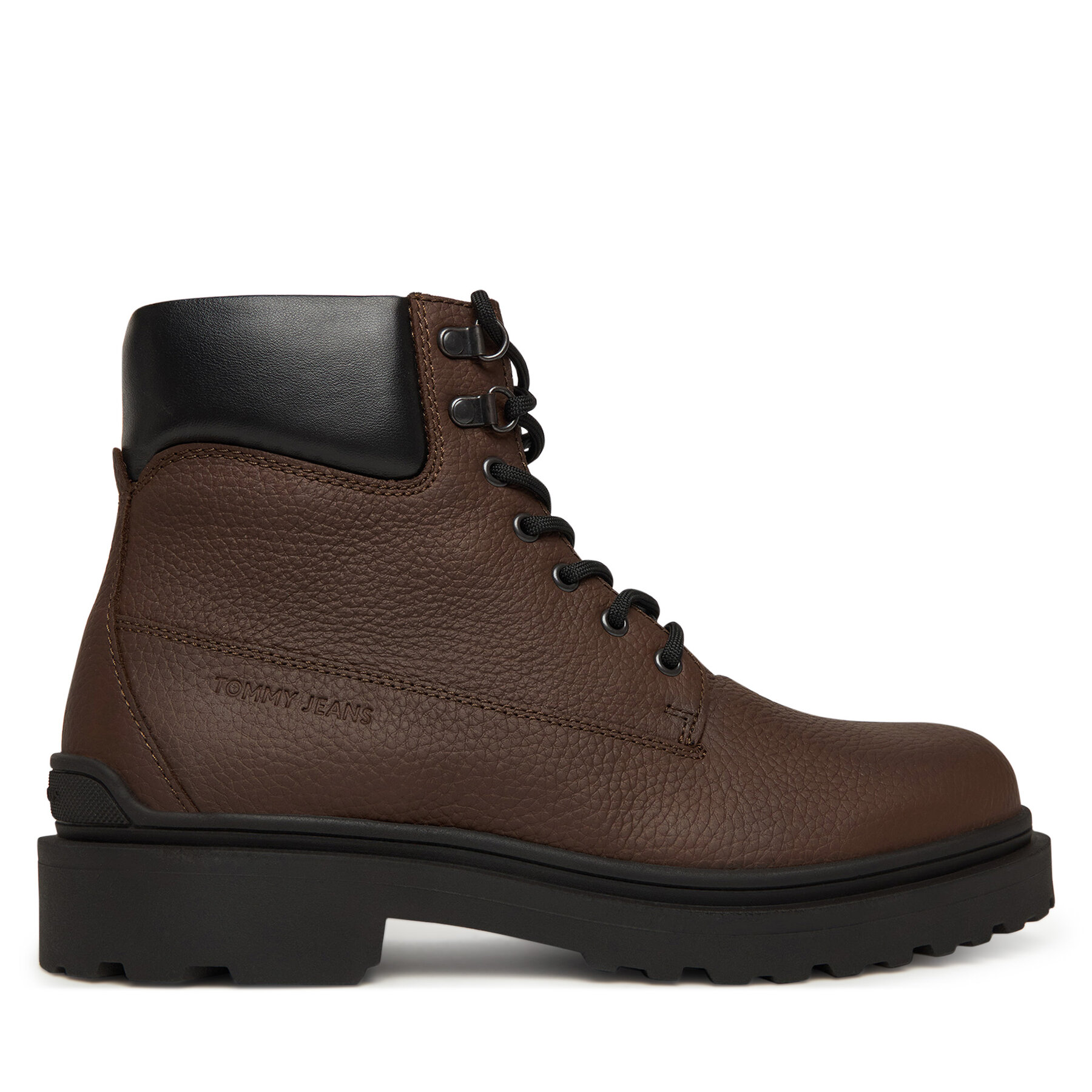 Šnurovacia obuv Tommy Jeans Tjm Lace Up Boot Leather EM0EM01629 Hnedá
