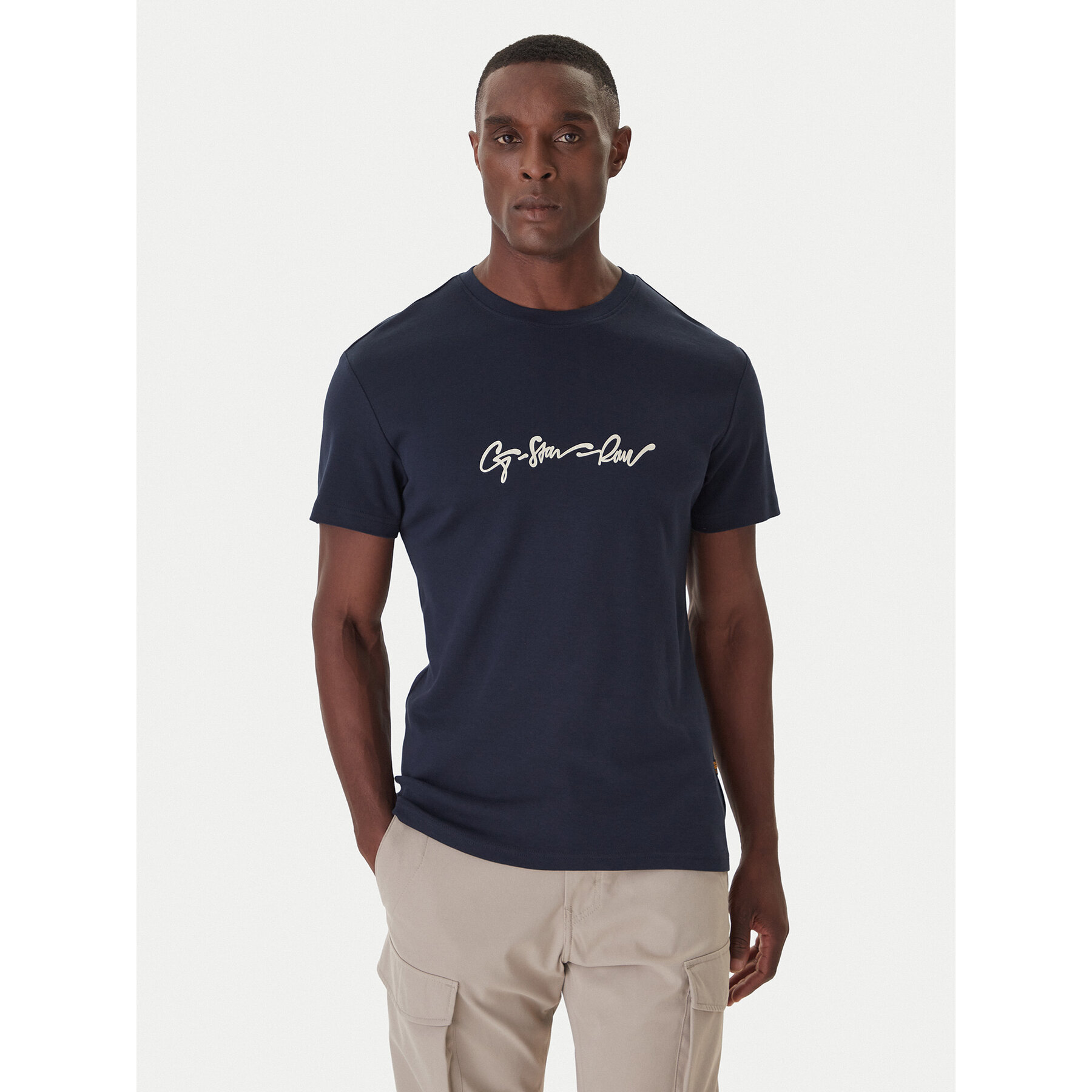 G-Star Raw T-Shirt G-Script D25150-C812 Σκούρο μπλε Regular Fit