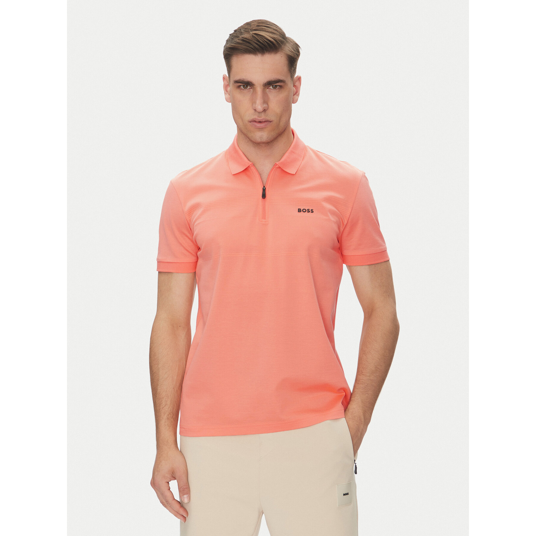 BOSS Pólóing Philix Pima 50538177 Narancssárga Regular Fit
