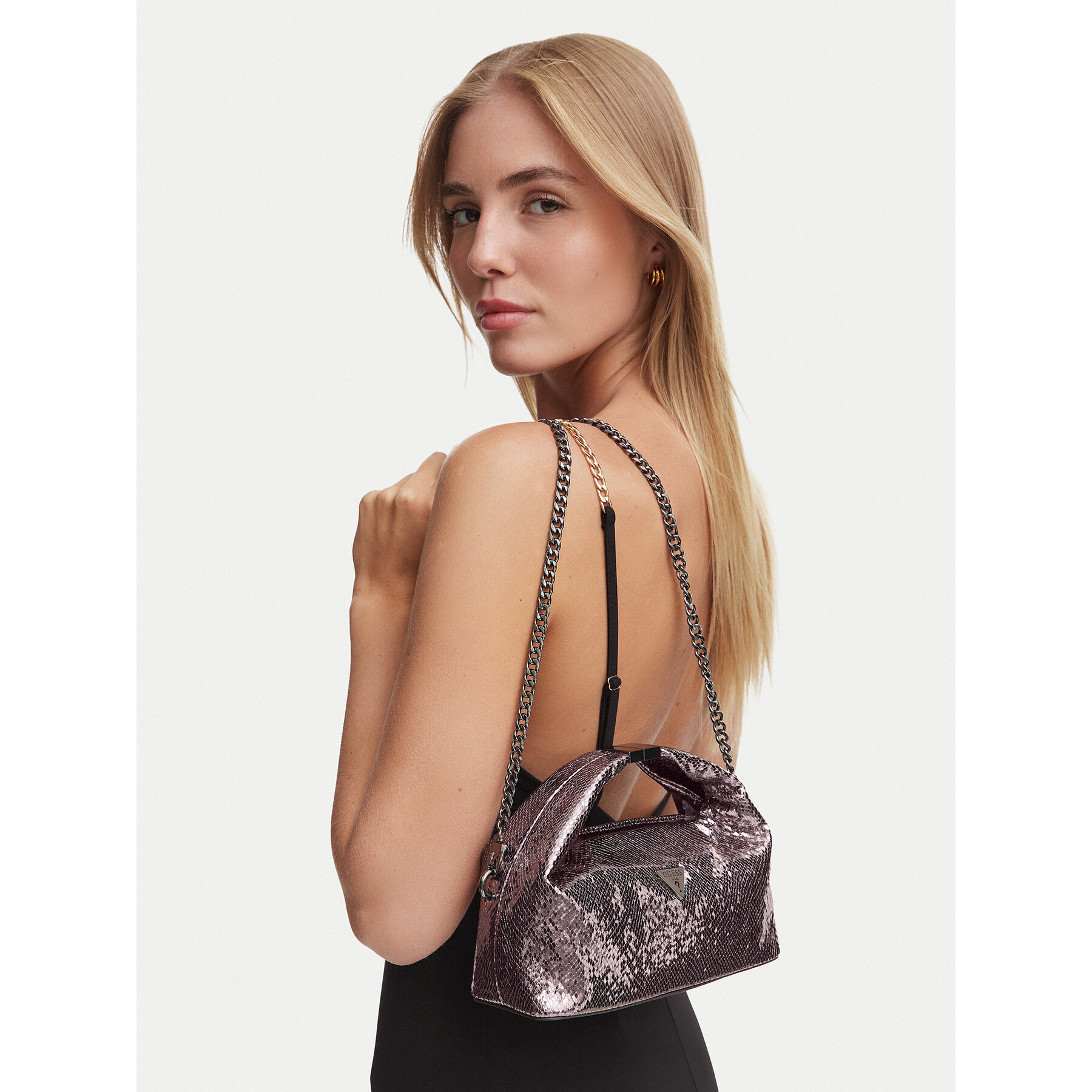 Дамска чанта Guess Jewels Mini HWKM22 48740 Сребрист