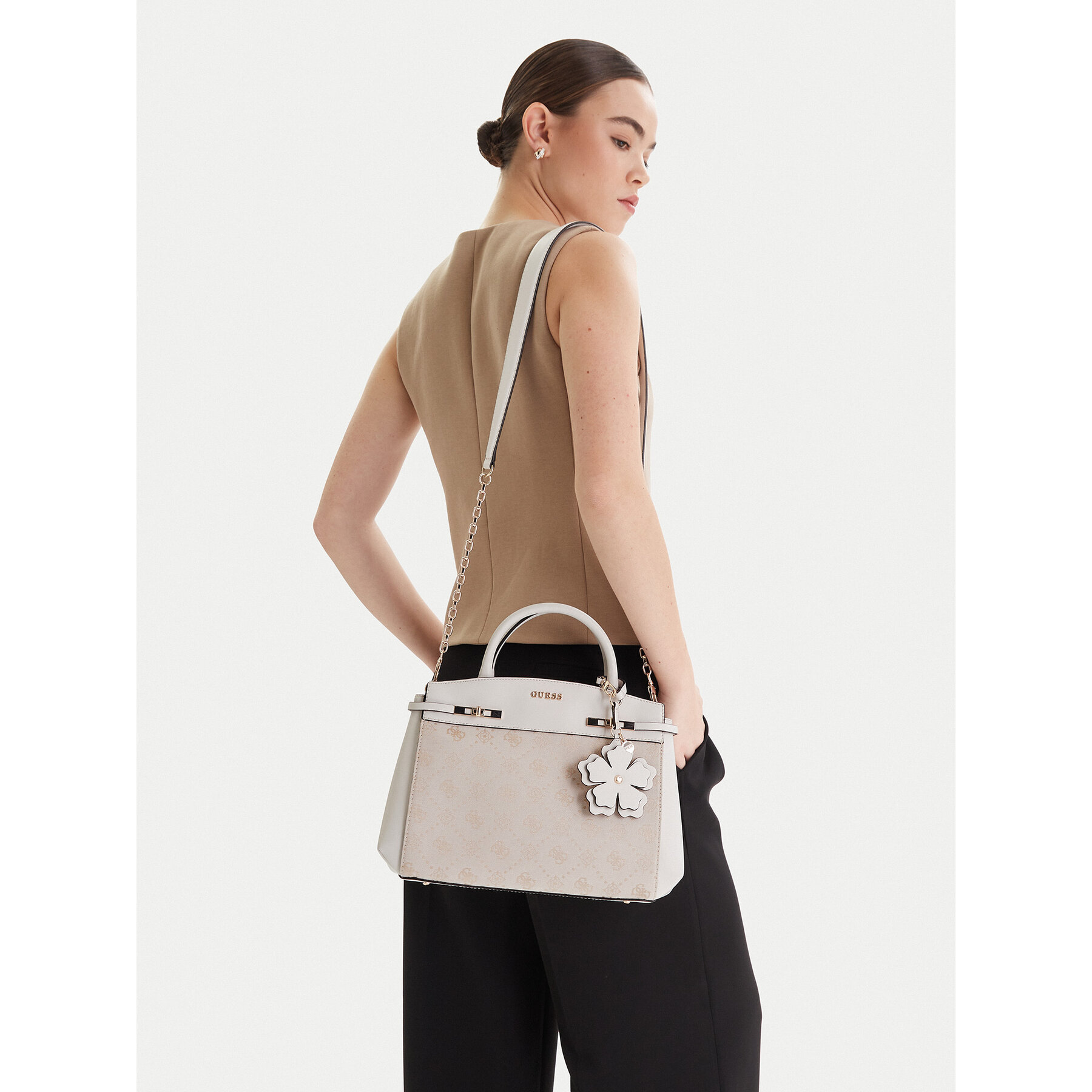 Táska Guess Melinda HWJP99 02060 Ekru