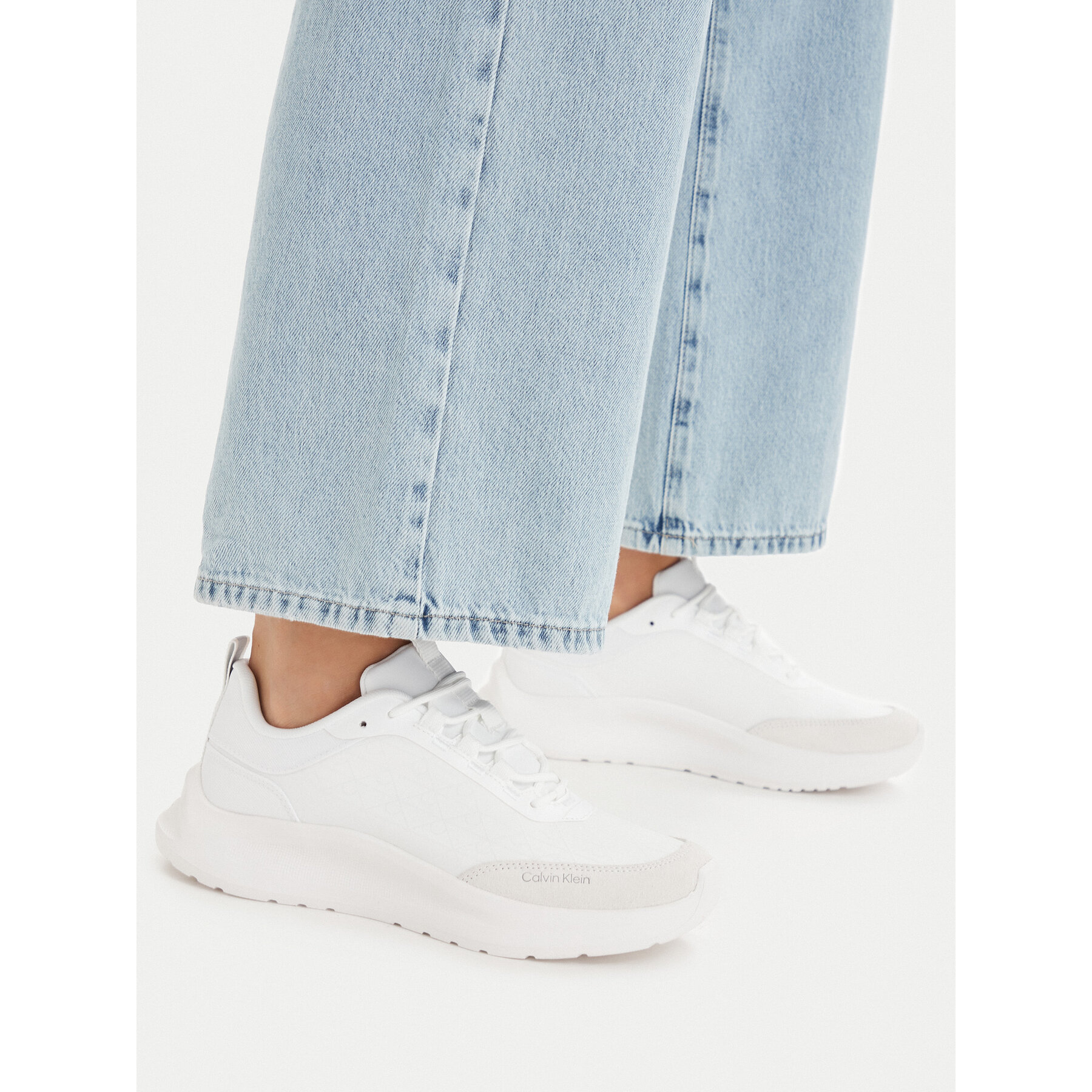 Сникърси Calvin Klein Light Eva Runn Laceup Aop HW0HW03292 Бял