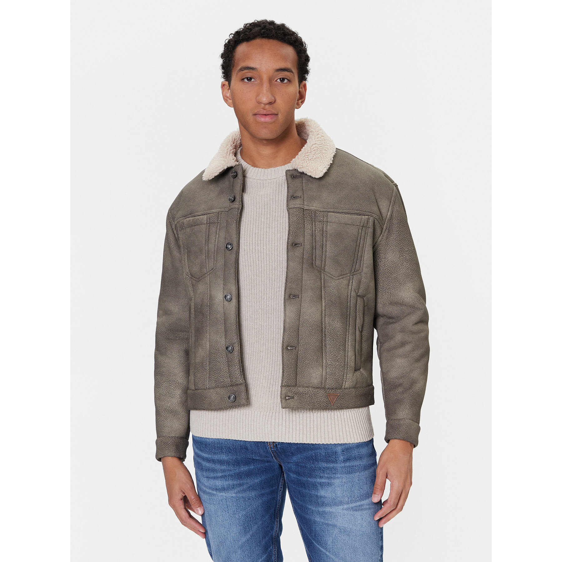 Guess Jacke aus Kunstleder M5BL0I W2500 Braun Regular Fit