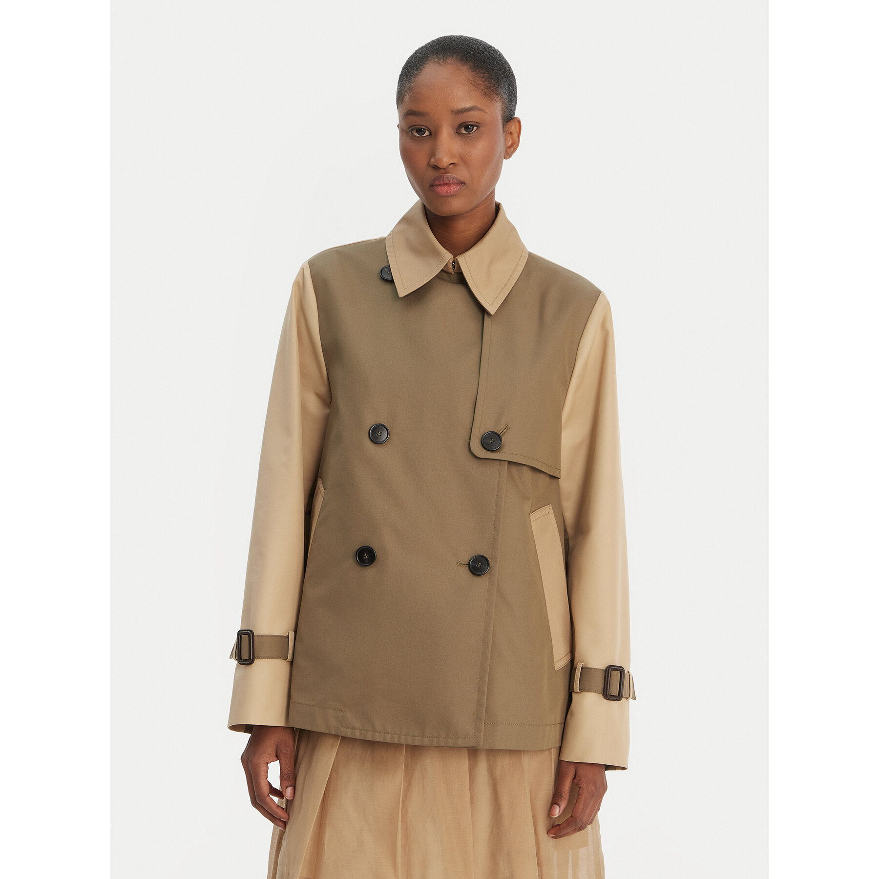 Weekend Max Mara Tenchcoat Biglia 2615021051 Grün Relaxed Fit