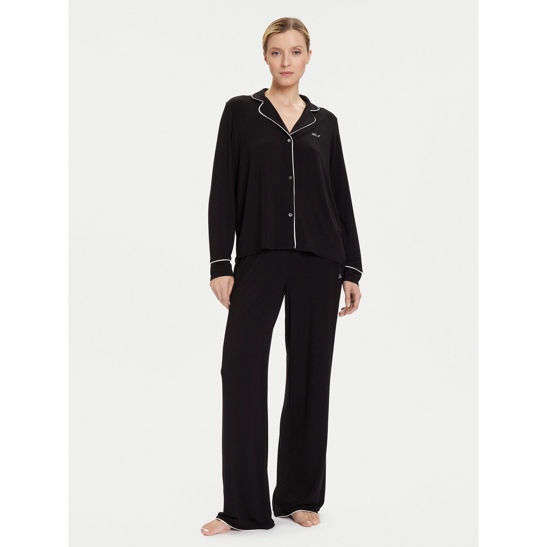 KARL LAGERFELD Pizsama A4W45004 Fekete Relaxed Fit