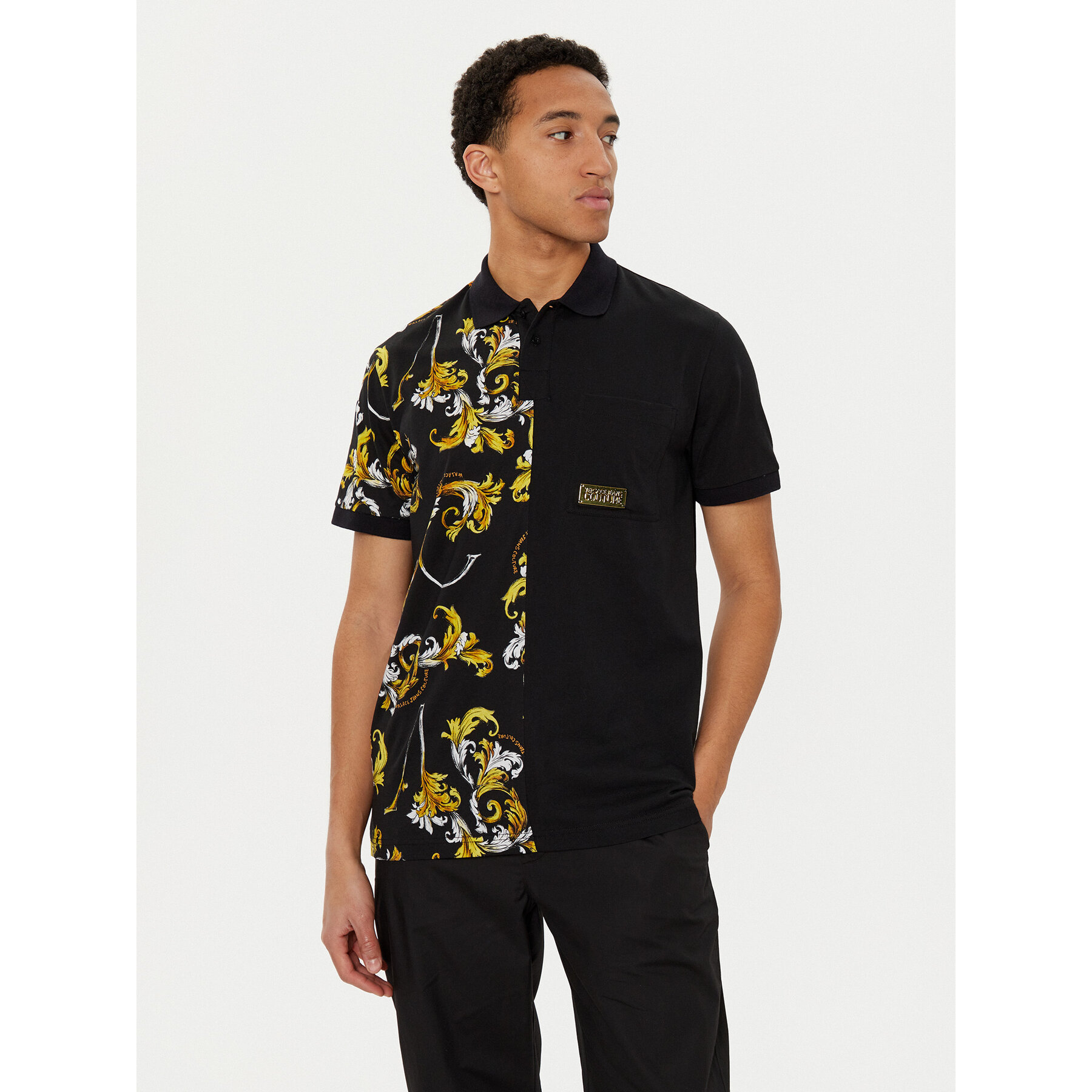 Versace Jeans Couture Poloshirt 78GAG625 Schwarz Regular Fit