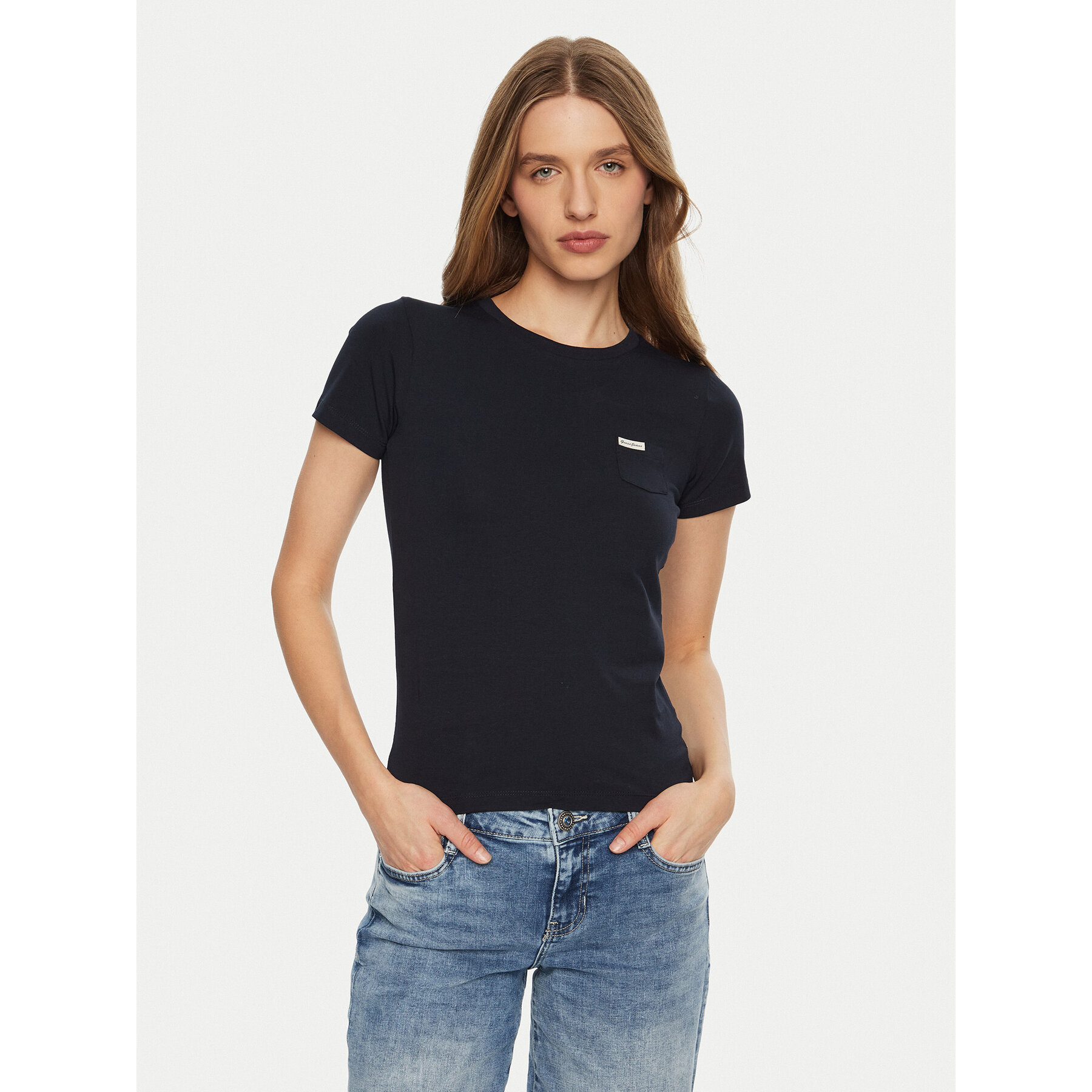Guess Jeans T-shirt W5RI52 J1314 Tamnoplava Slim Fit