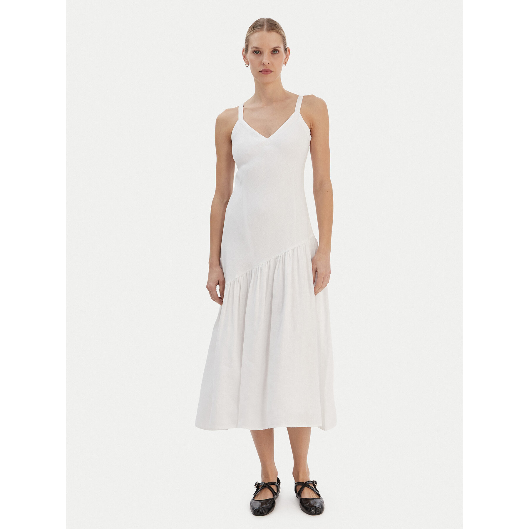 DKNY Sommerkleid P5JNCD88 Écru Regular Fit