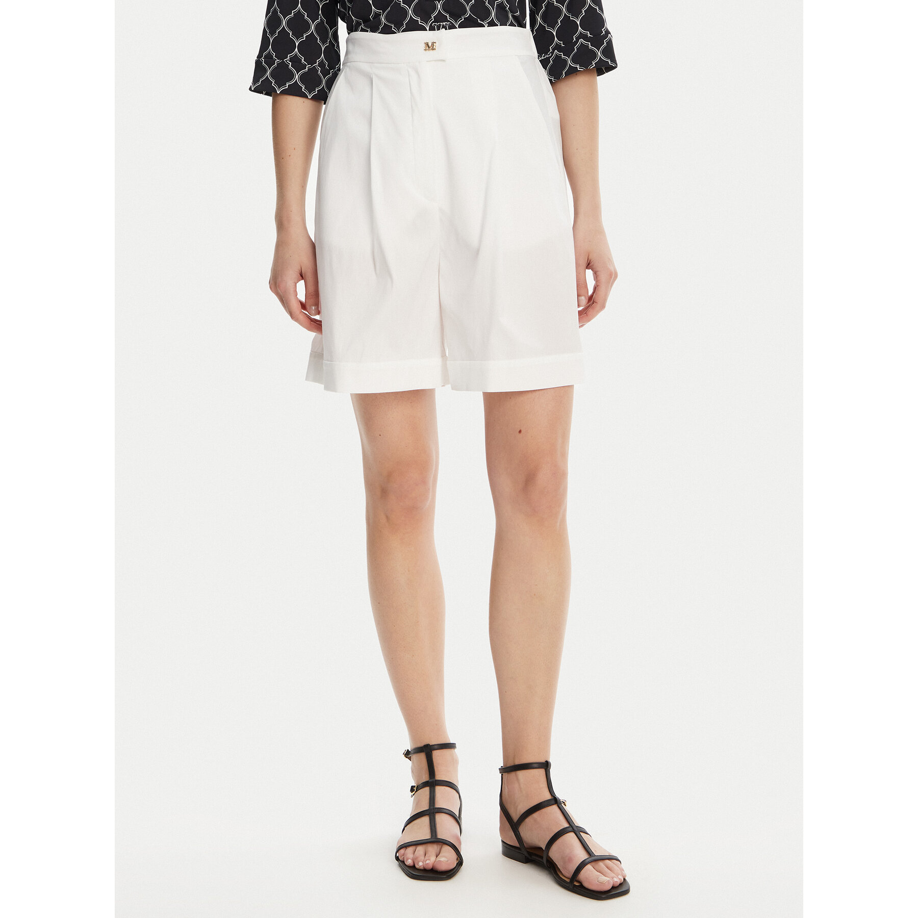 Max Mara Beachwear Bermudahose Sultano 2516141019 Weiß Relaxed Fit
