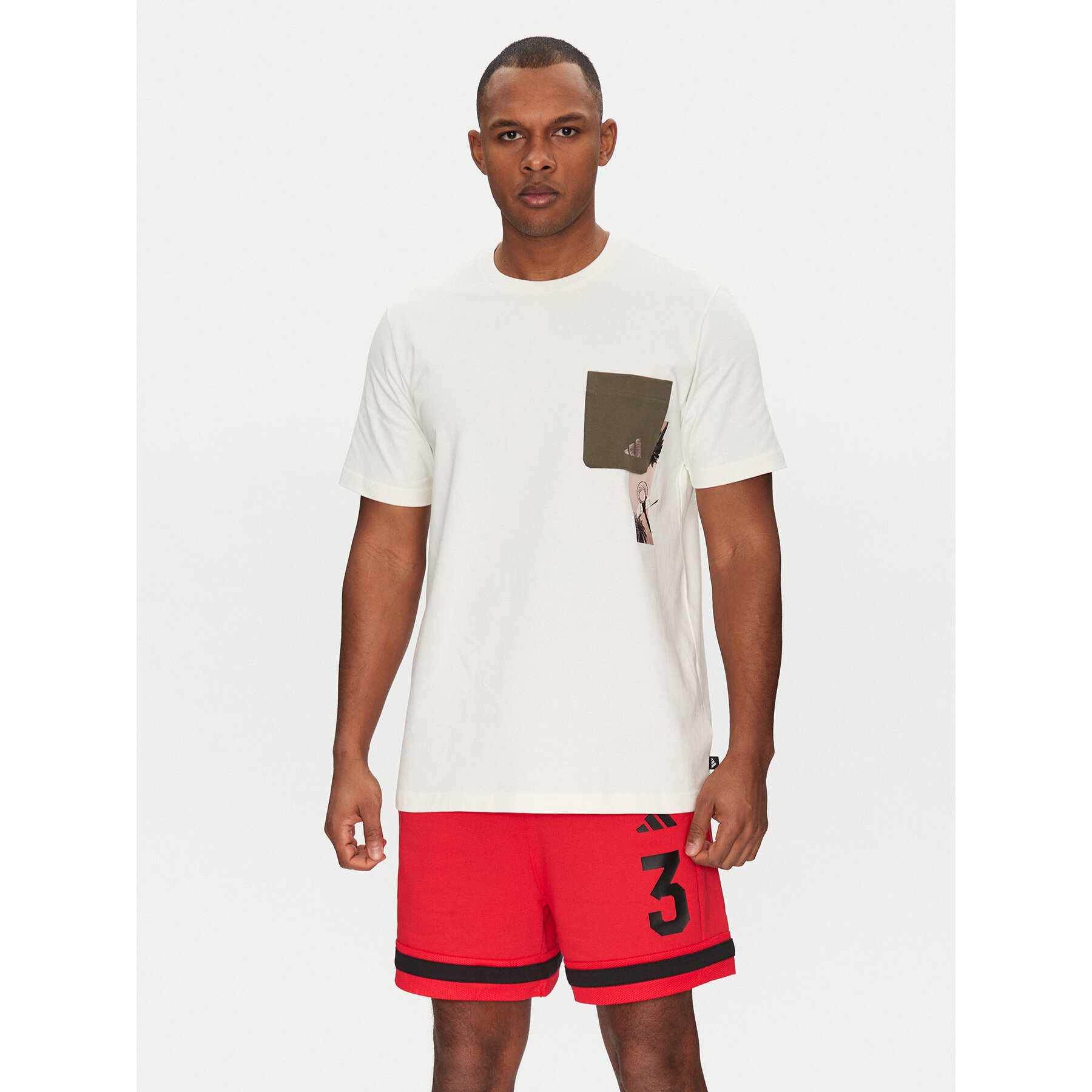 adidas T-Shirt Lens Elevated Pocket Graphic JJ3928 Λευκό Loose Fit