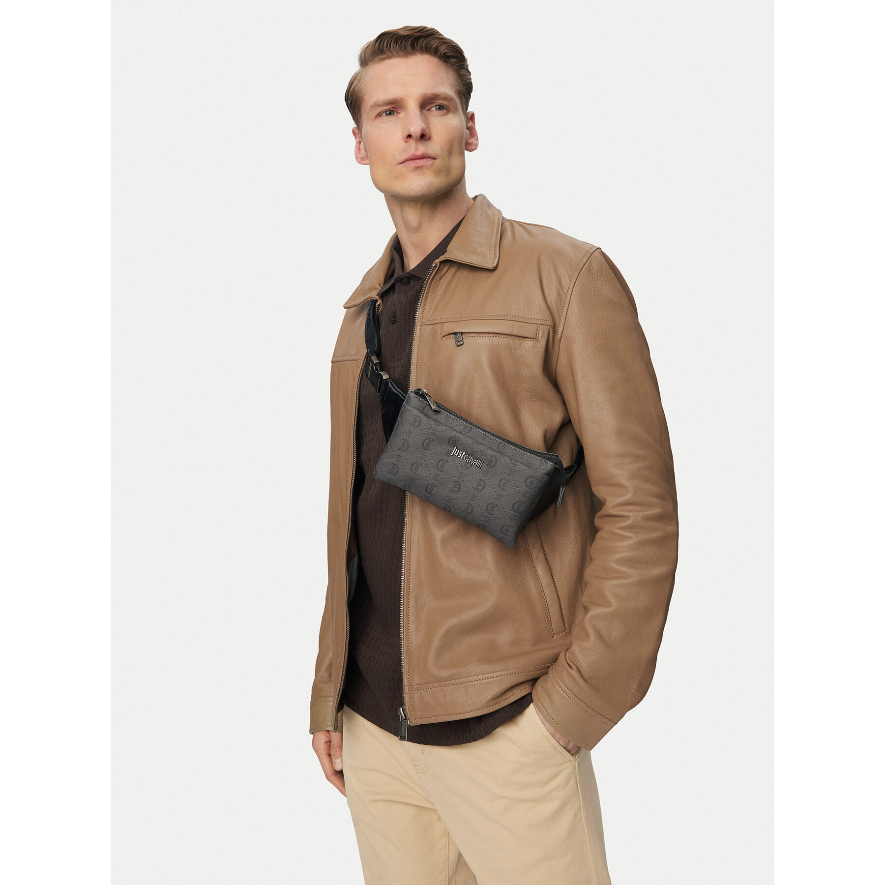 Чанта за кръст﻿ Just Cavalli 80QA4B43 ZSD82 Сив