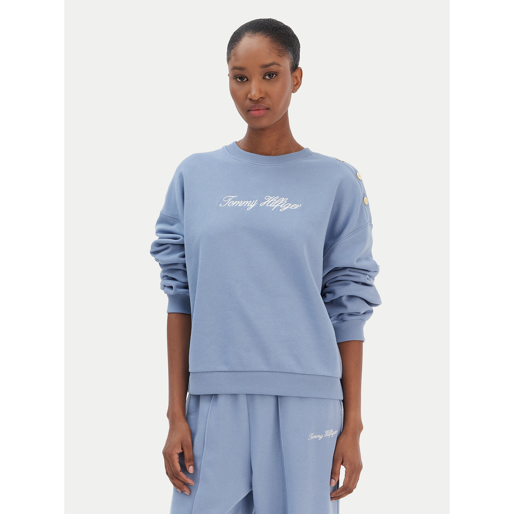 Tommy Hilfiger Sweatshirt Script WW0WW48783 Blau Relaxed Fit