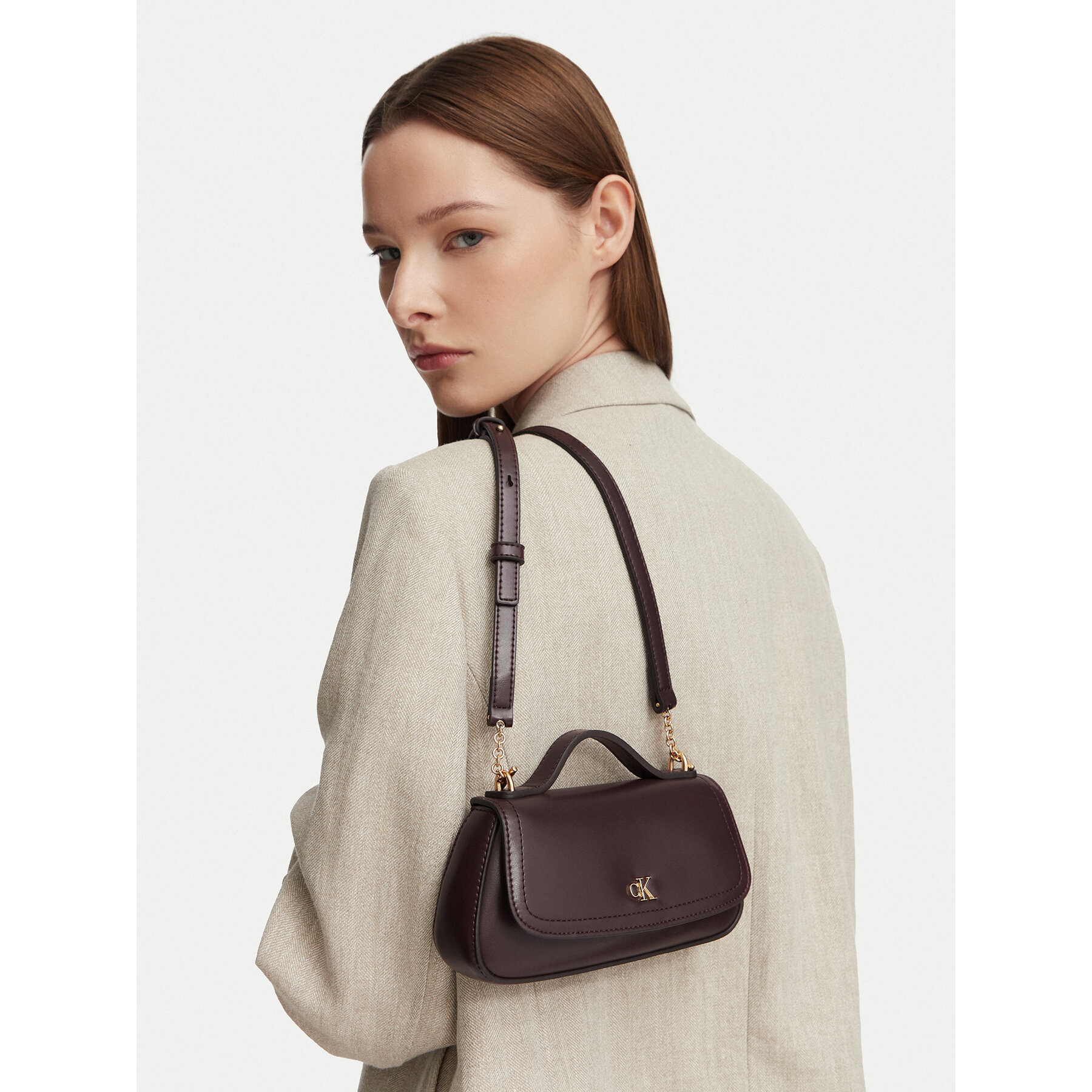 Ročna torba Calvin Klein LV04F3679G Bordo rdeča