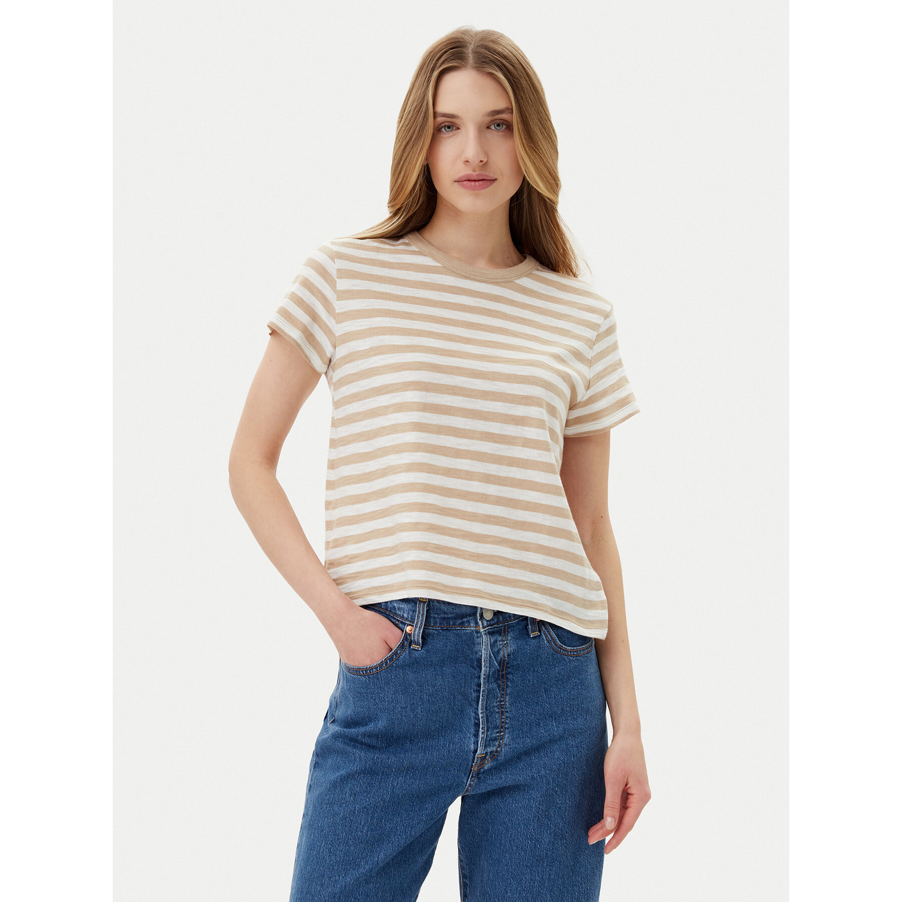 Gap Marškinėliai 723661-01 Smėlio Regular Fit