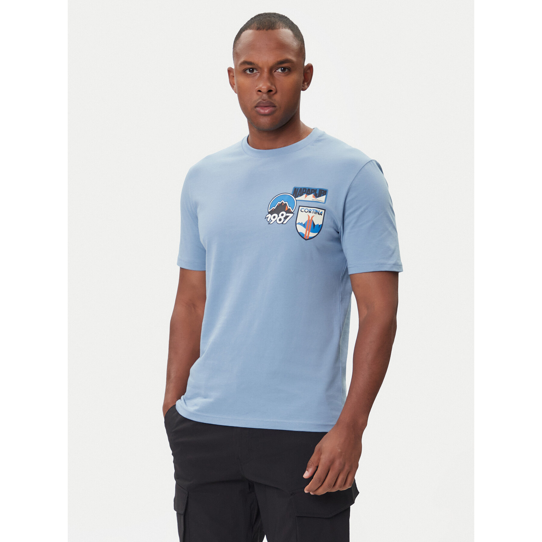 Napapijri T-Shirt S-Montepiana NP0A88SV Blau Regular Fit