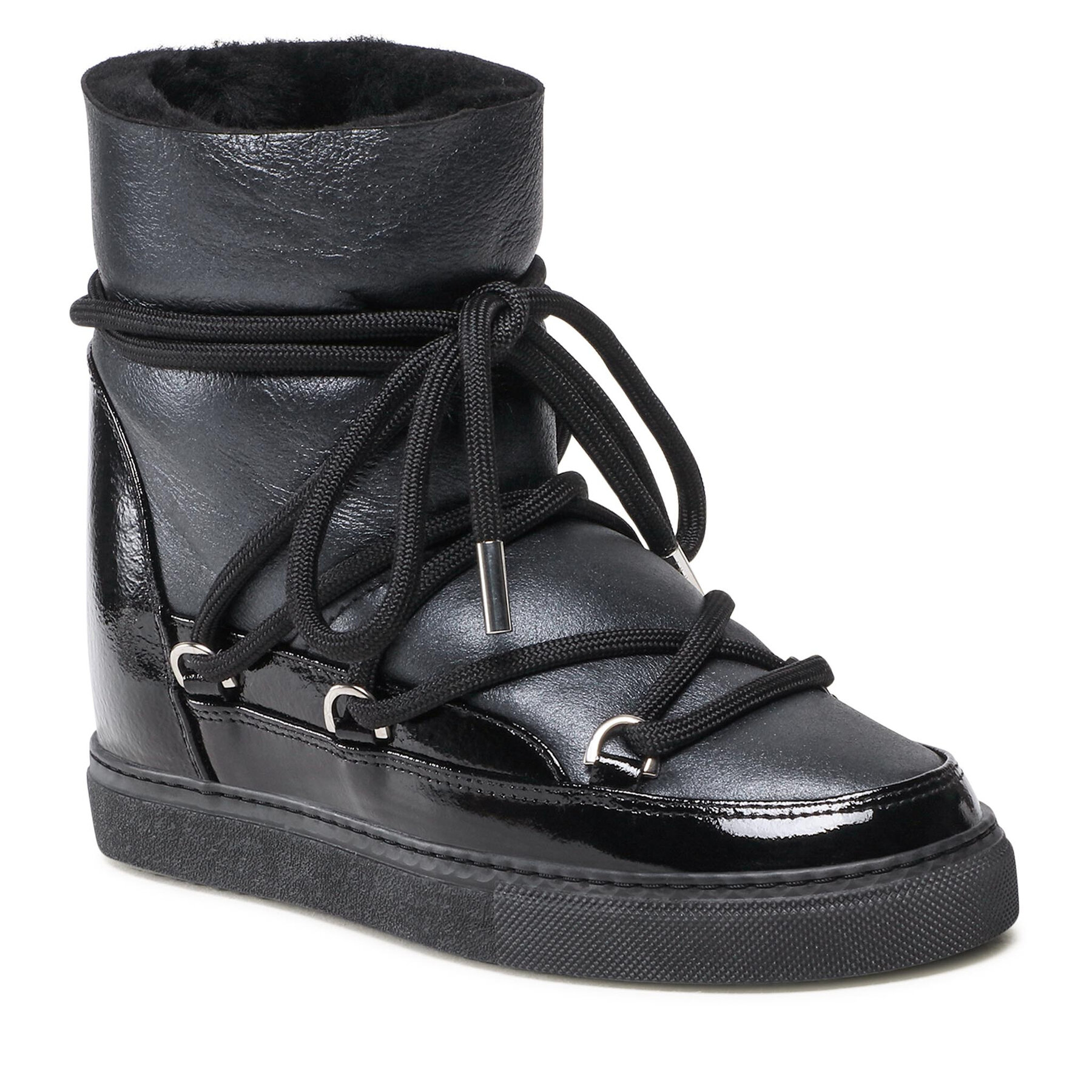 Inuikii Gloss Wedge 70203-006 Night Black – Обувки