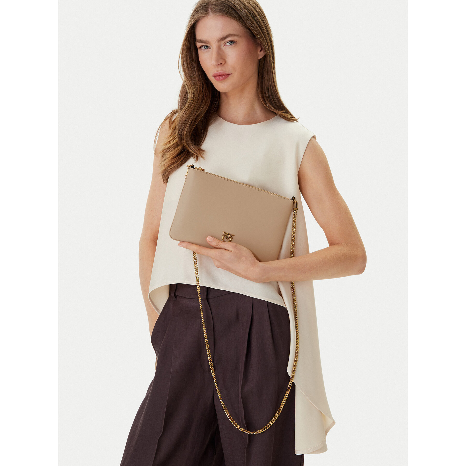 PINKO Τσάντα PINKO Flat Classic AI 25-26 PCPL 100455 A0F1 Μπεζ