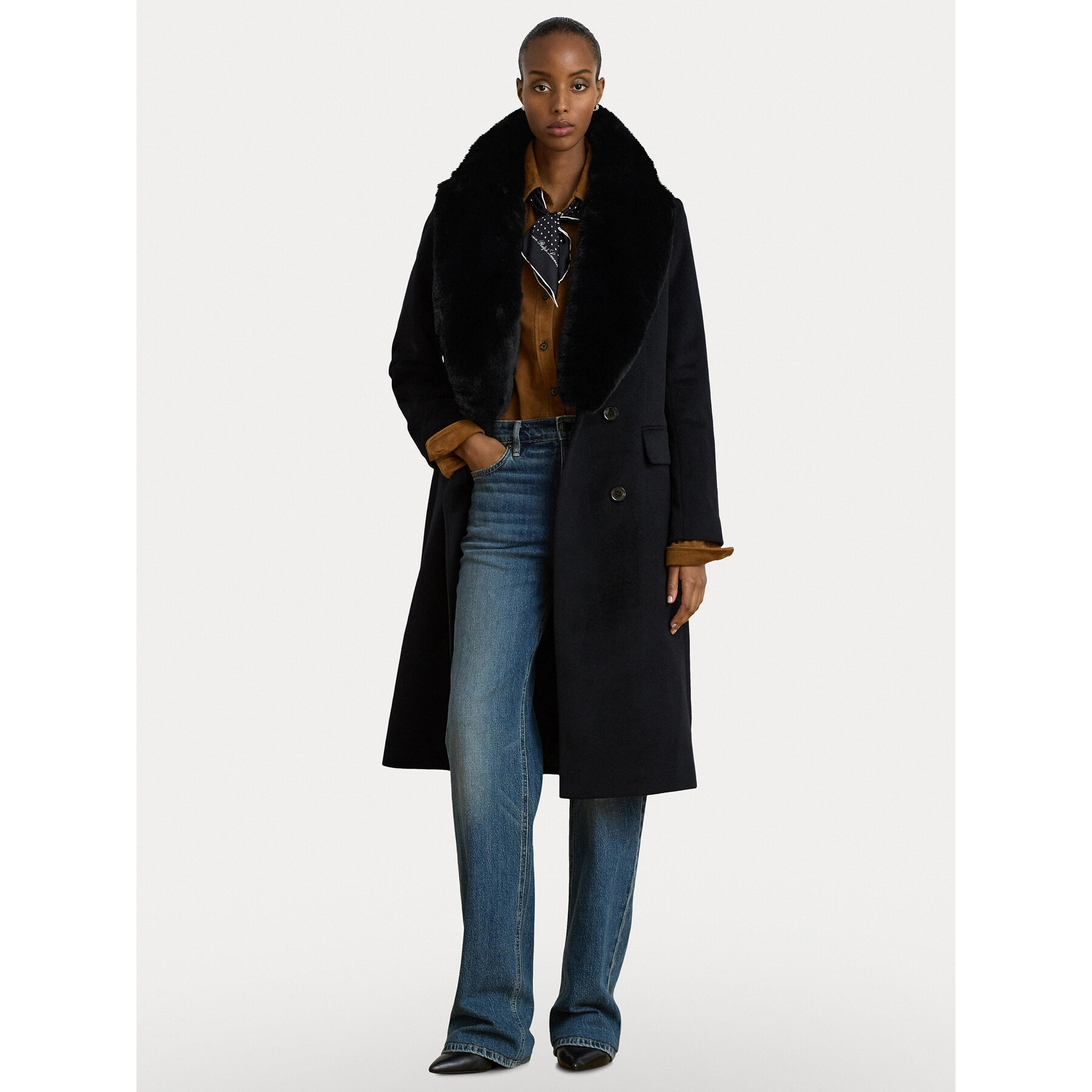 LAUREN RALPH LAUREN Wollmantel 297P23450002 Hellbraun Oversize