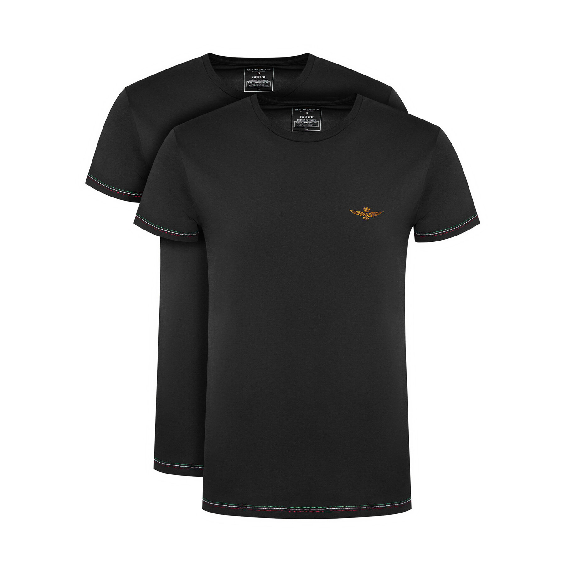 Aeronautica Militare Set di t-shirt AM1UTI003B Nero Slim Fit