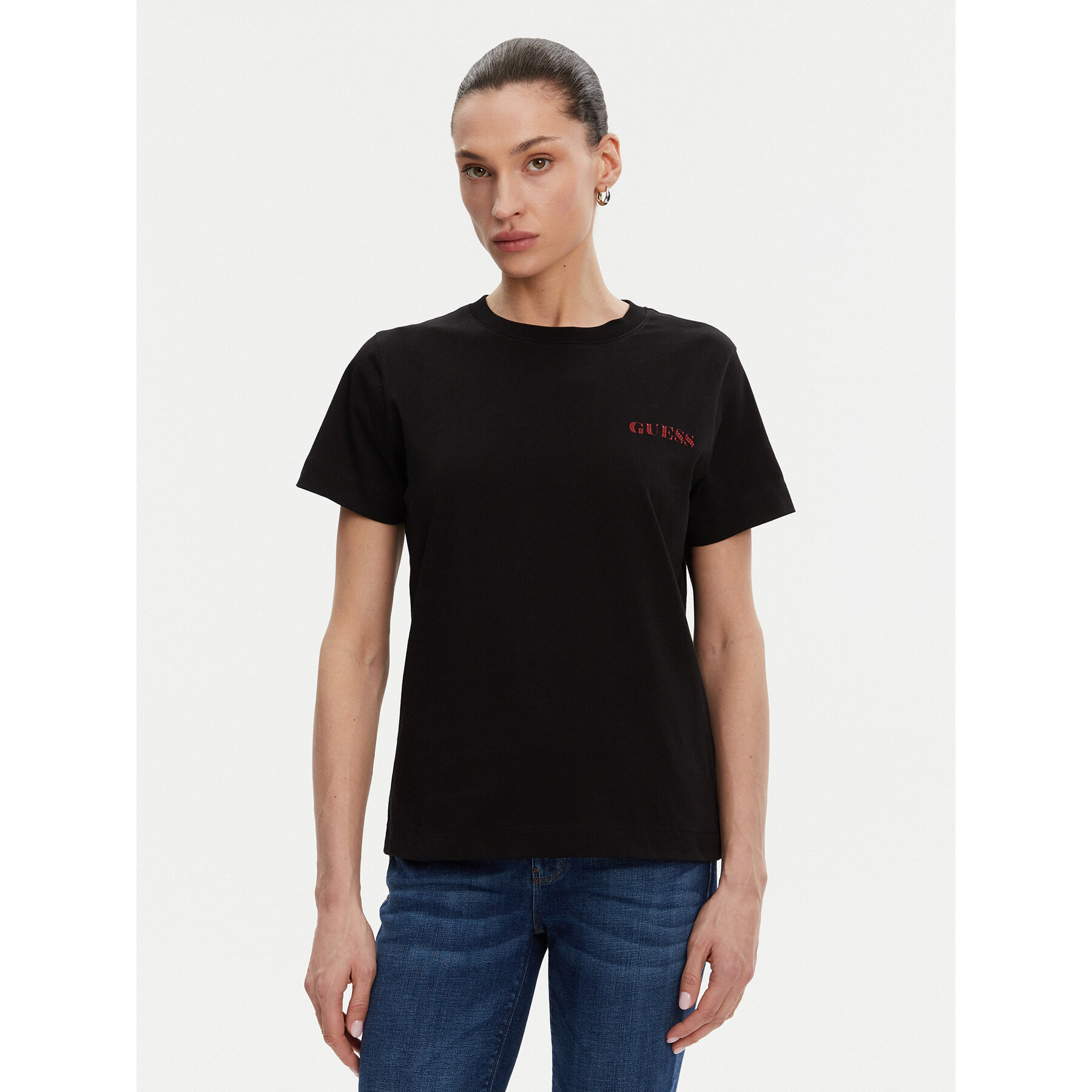 Guess T-Shirt W5RI04 I3Z14 Μαύρο Regular Fit