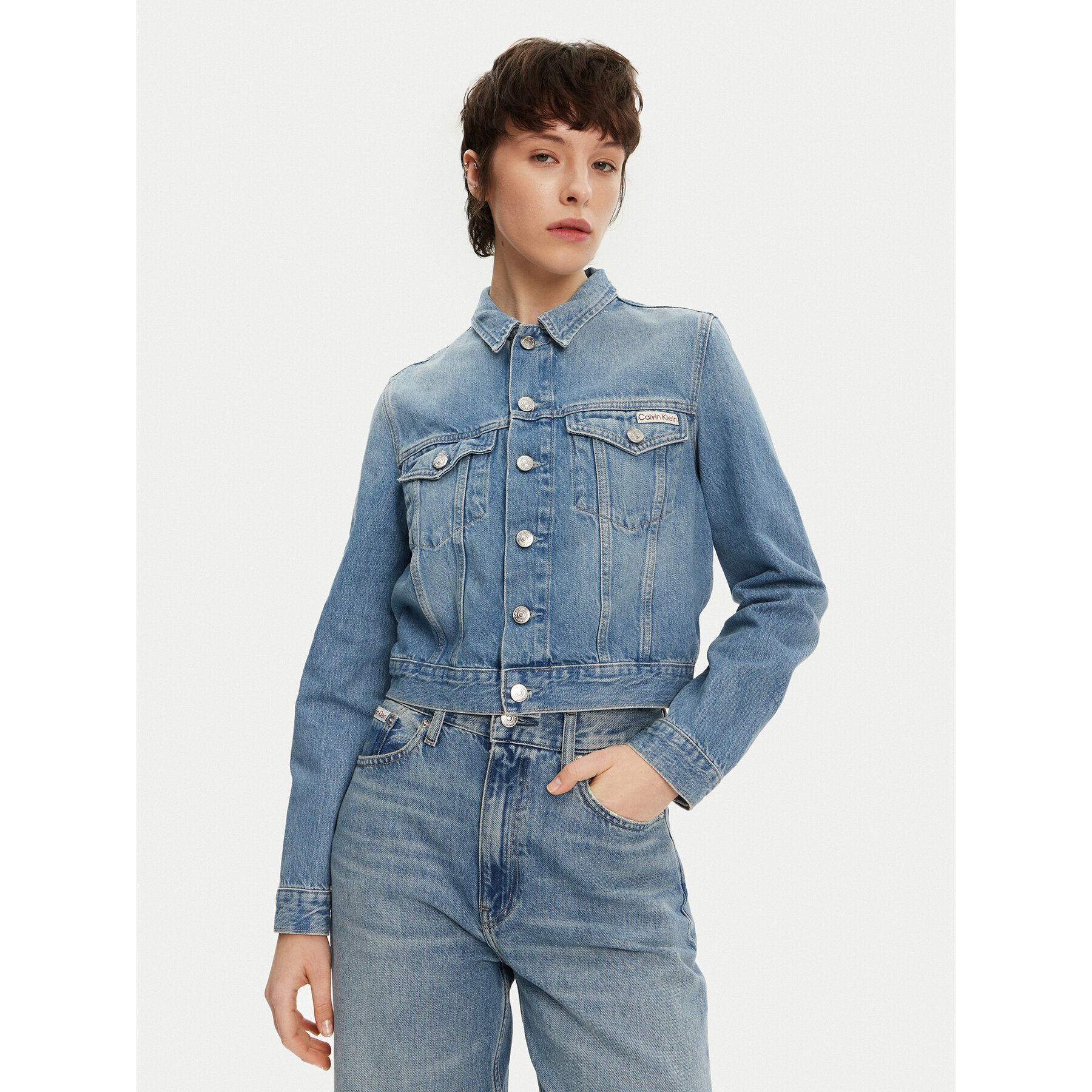 Calvin Klein Jeans Jeansjacke 90's J20J225184 Blau Regular Fit