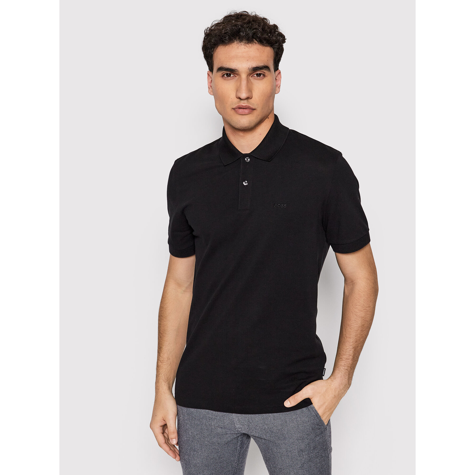Boss Pólóing Pallas 50468362 Fekete Regular Fit