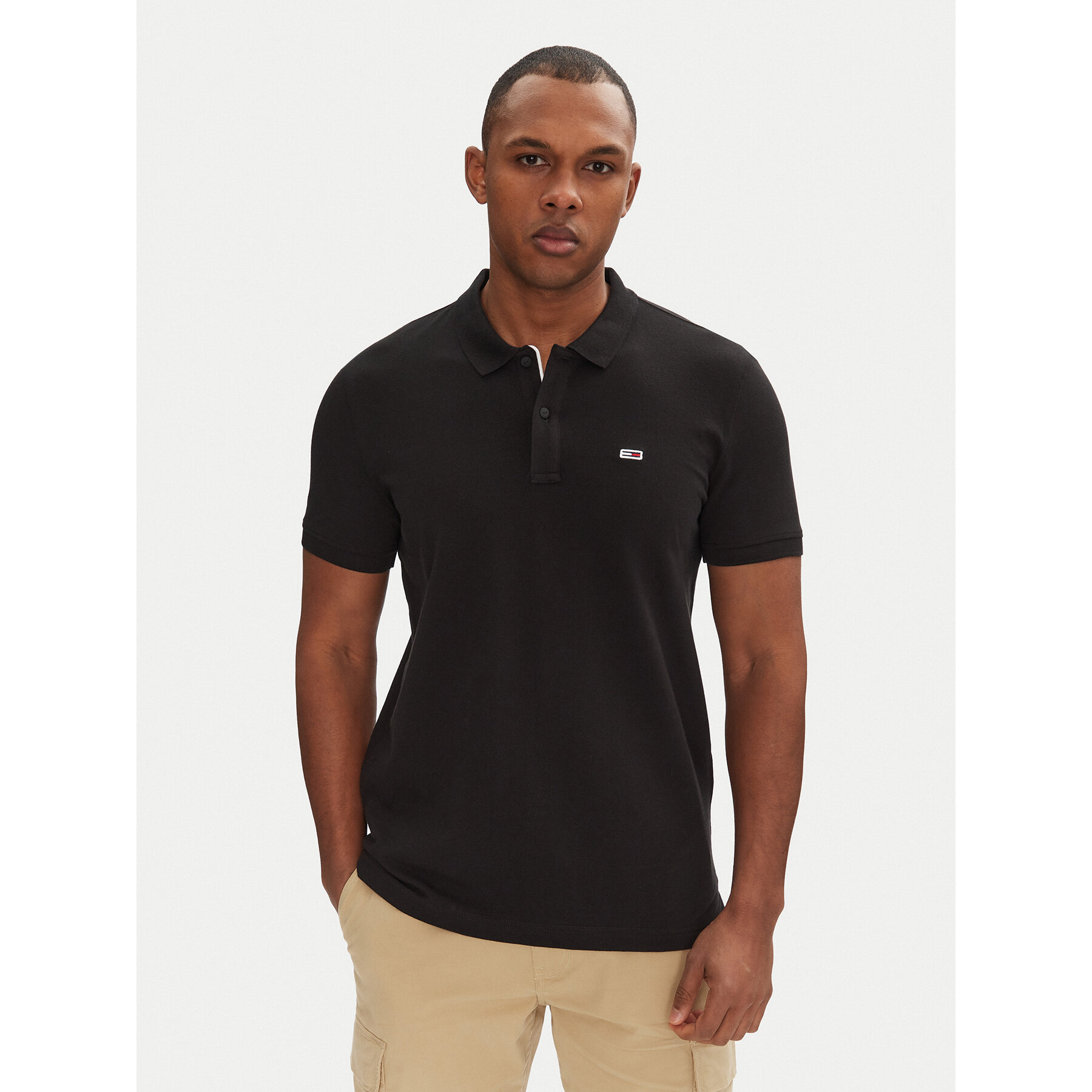 Tommy Jeans Pólóing DM0DM20676 Fekete Slim Fit