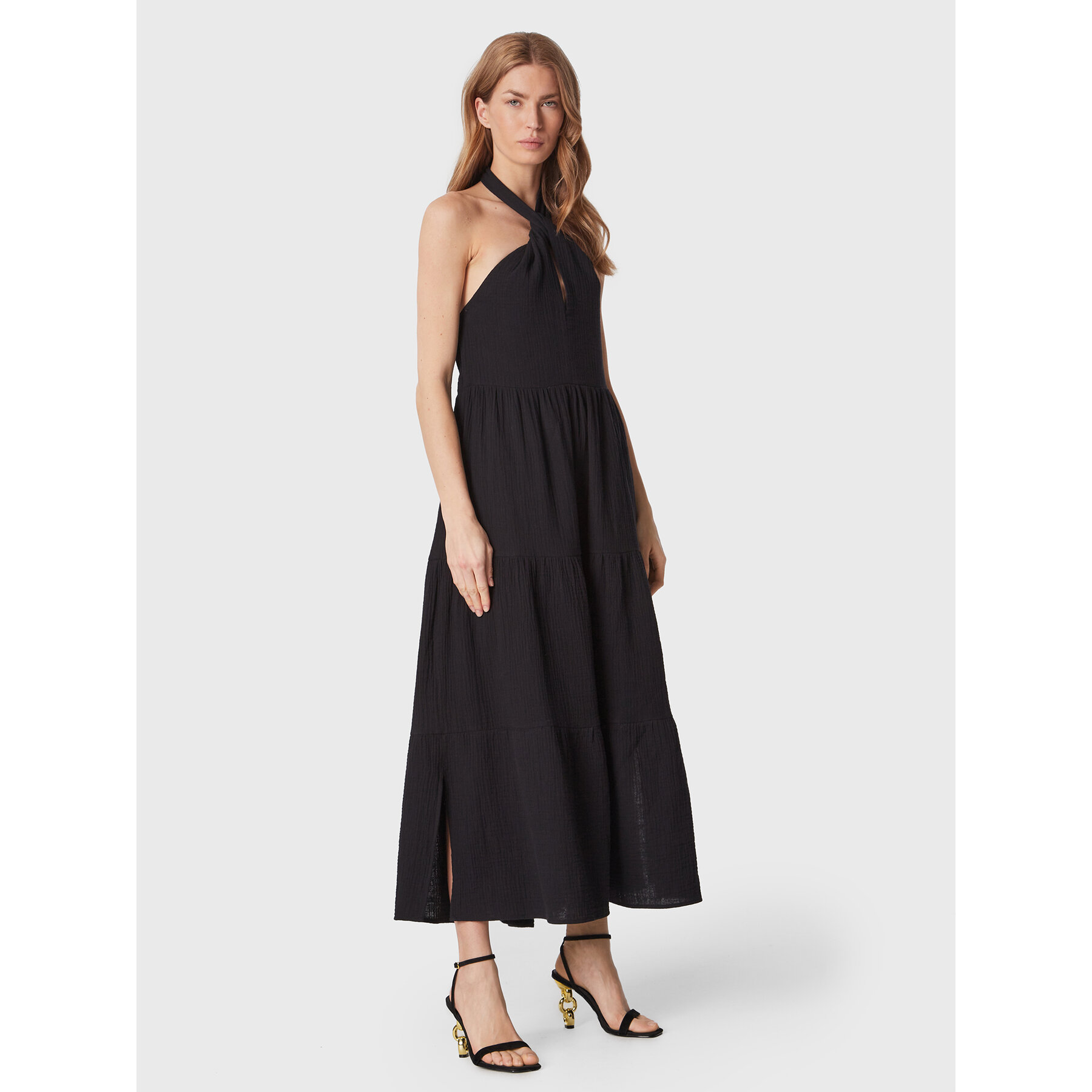 Seafolly Sommerkleid Halter 54864-DR Schwarz Regular Fit