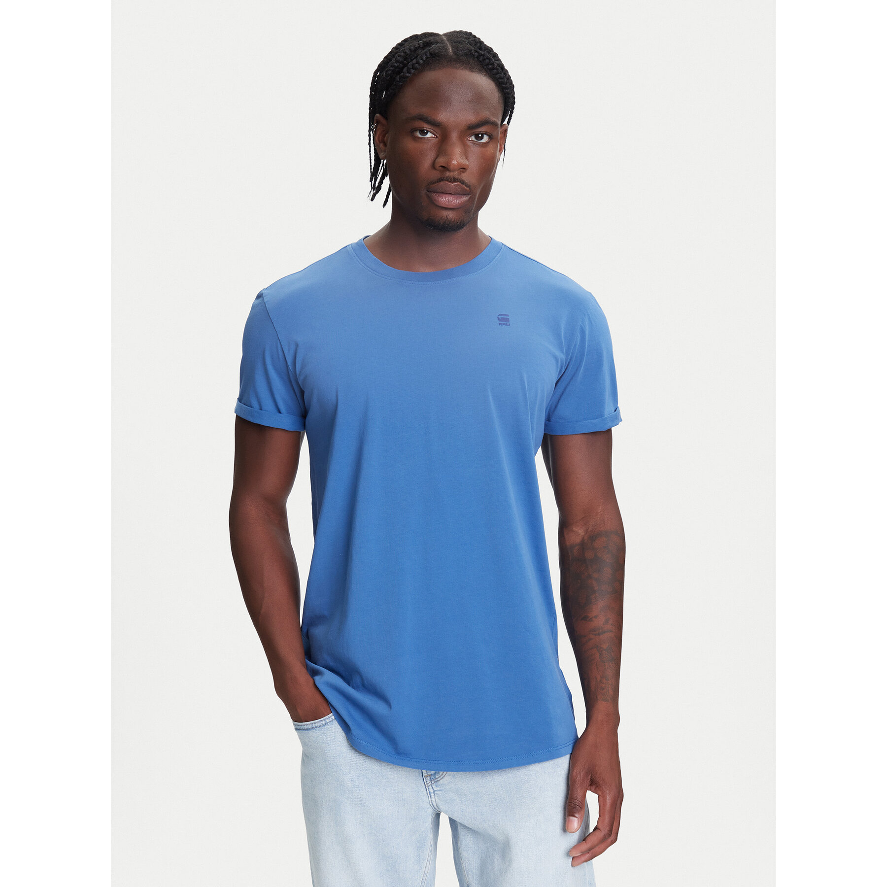 G-Star Raw T-shirt Text Back D25971-2653 Plava Relaxed Fit