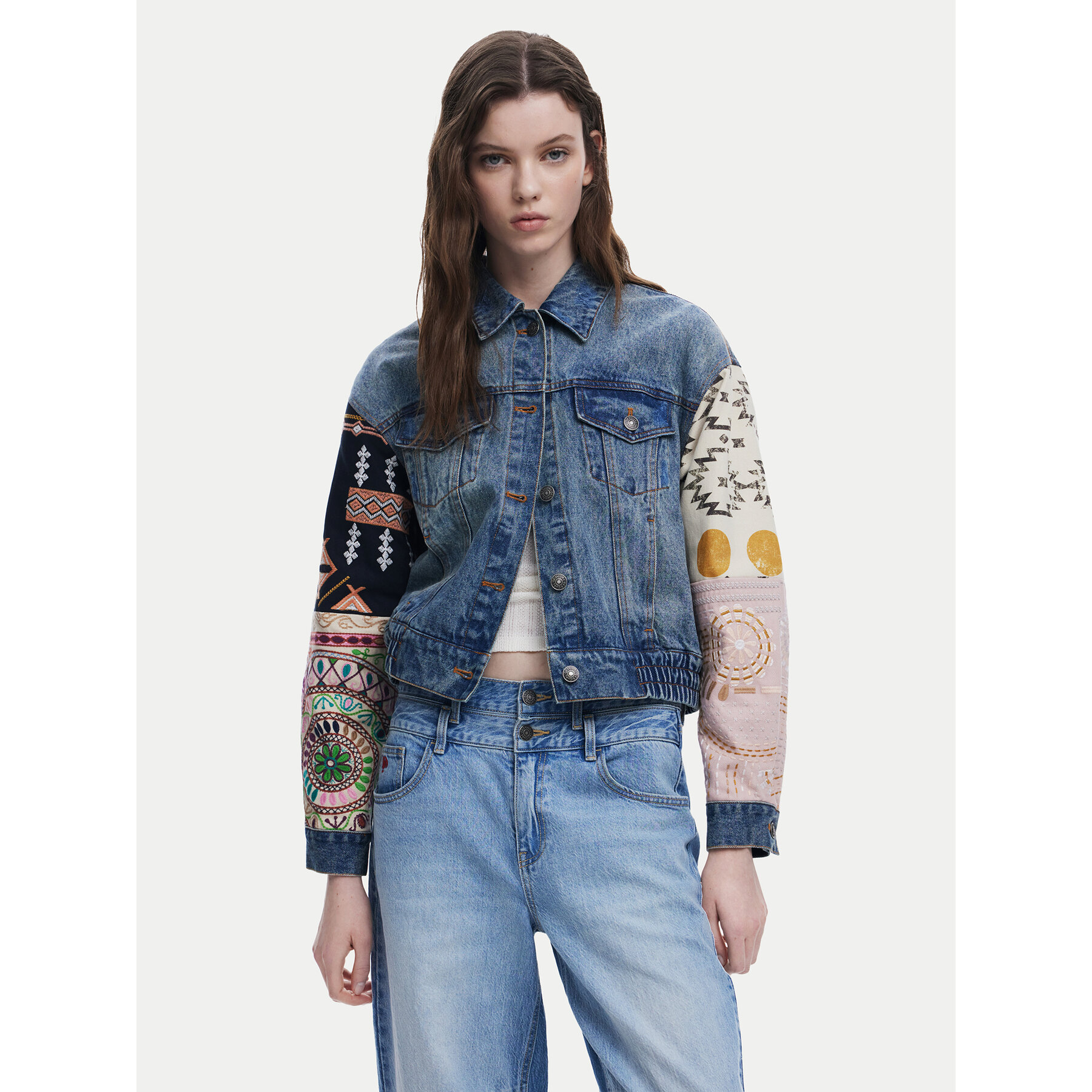 Desigual Jeansjacke Cassid 25SWED59 Blau Regular Fit