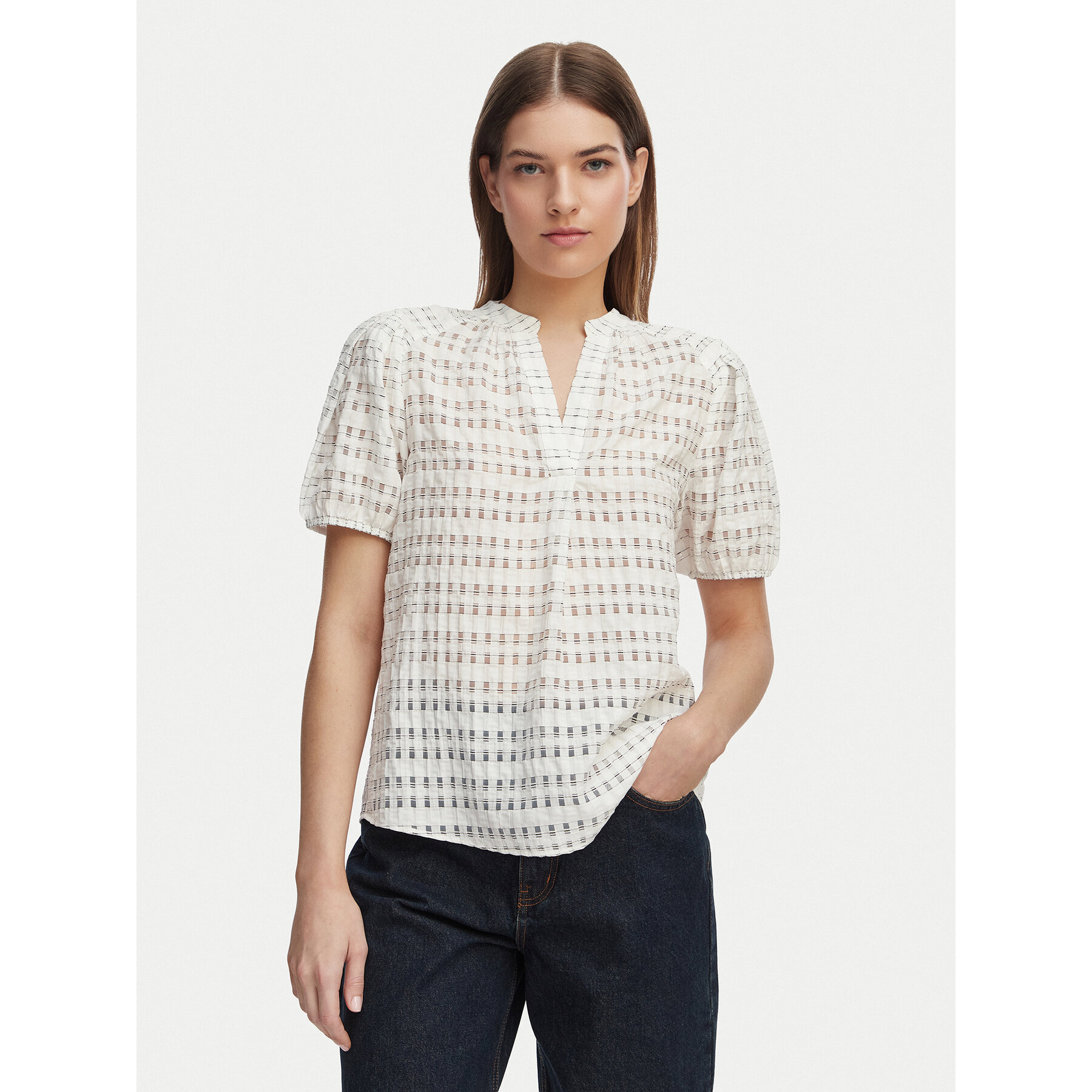 French Connection Bluse 729F9 Weiß Regular Fit