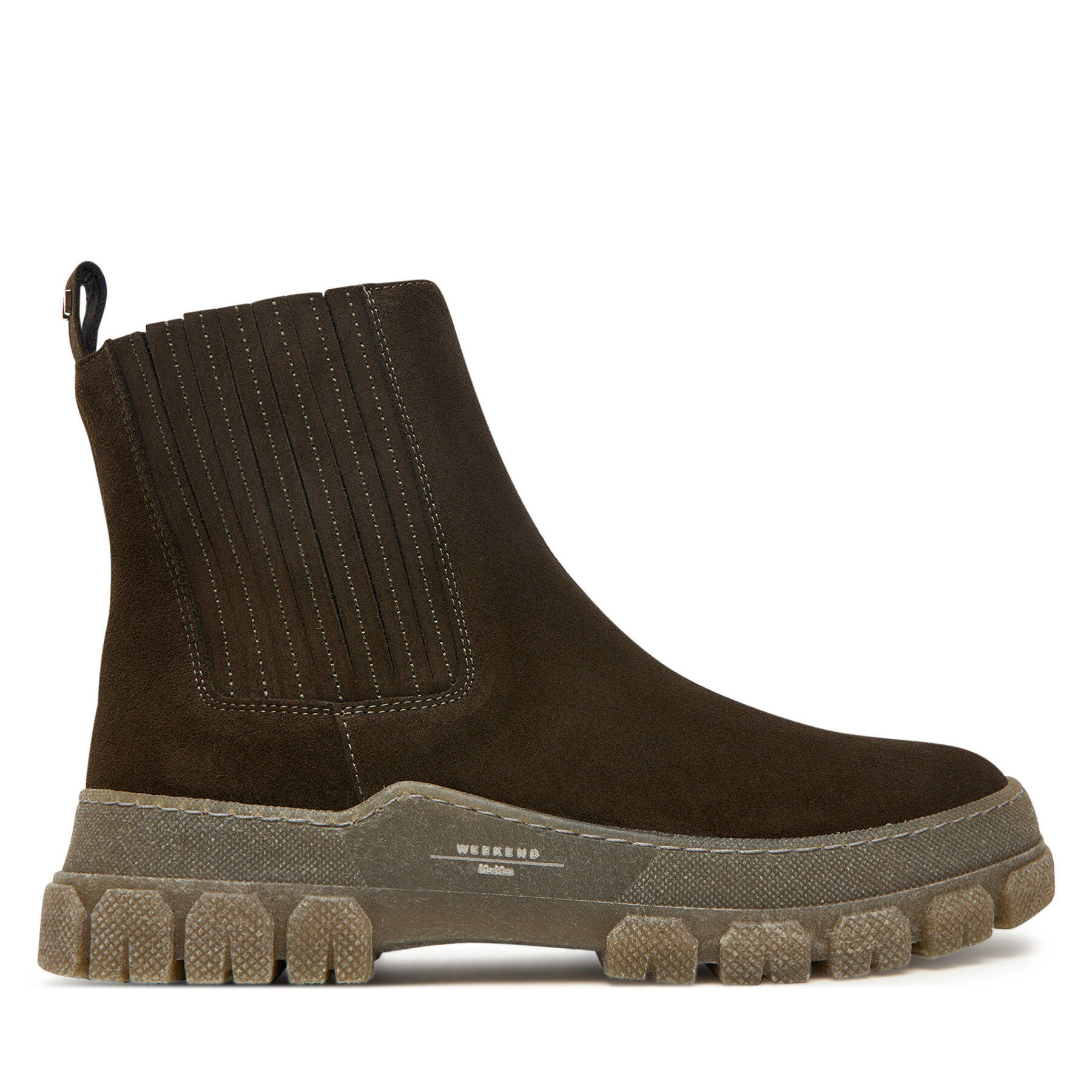 Kotníková obuv s elastickým prvkem Weekend Max Mara 2525796035600 Hnědá
