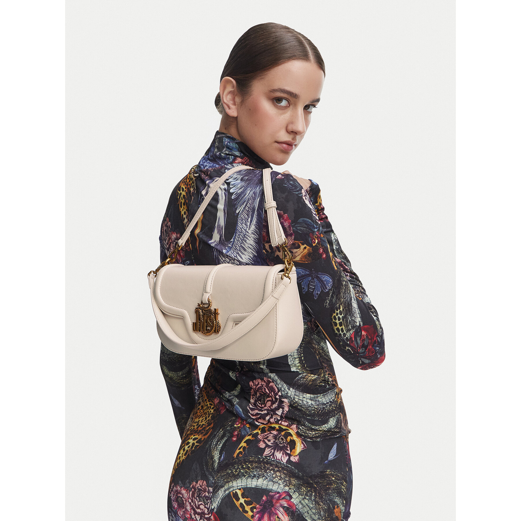 Geantă Just Cavalli 81RA4BN3 ZS749 Crem