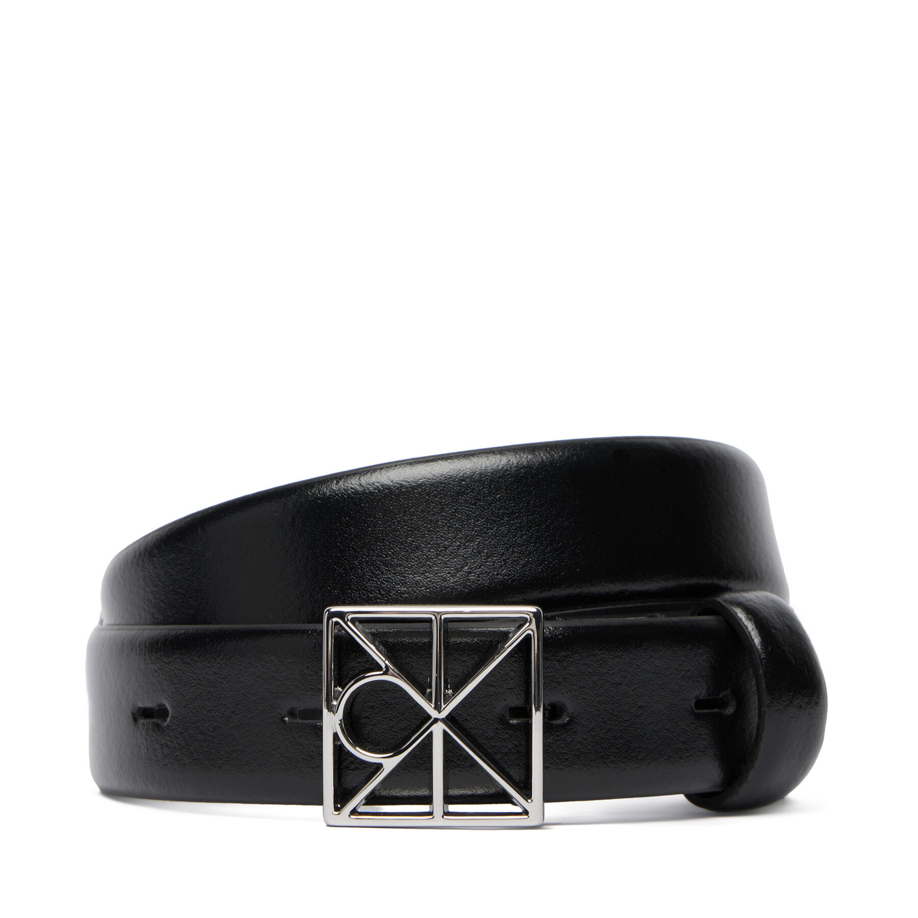 Pasek Damski Calvin Klein, Rozmiar 75, Czarny Emblem Buckle 25Mm Fixed Smooth LV04F7072G