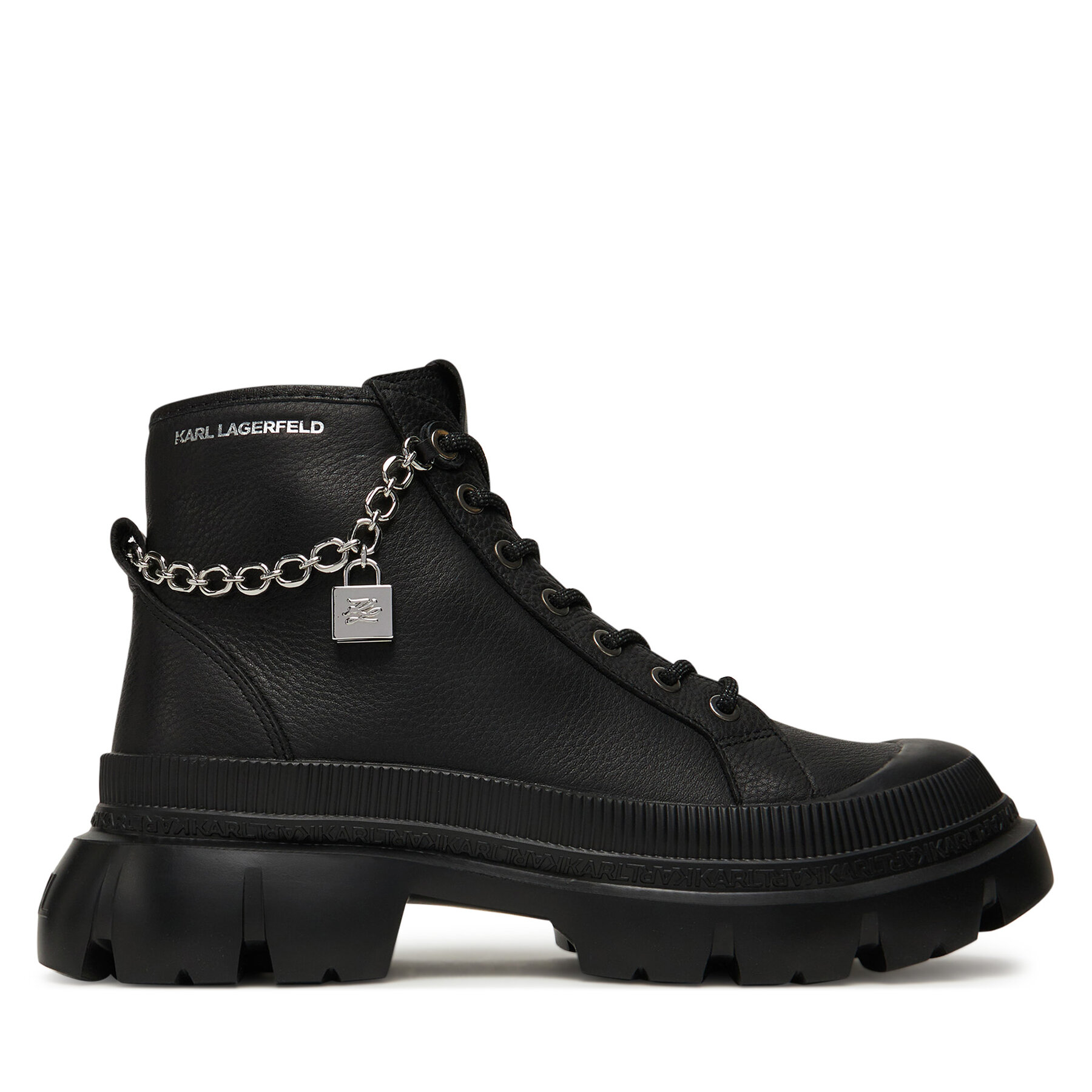 Bakancs KARL LAGERFELD Trekka Max Lock KL43542 Fekete