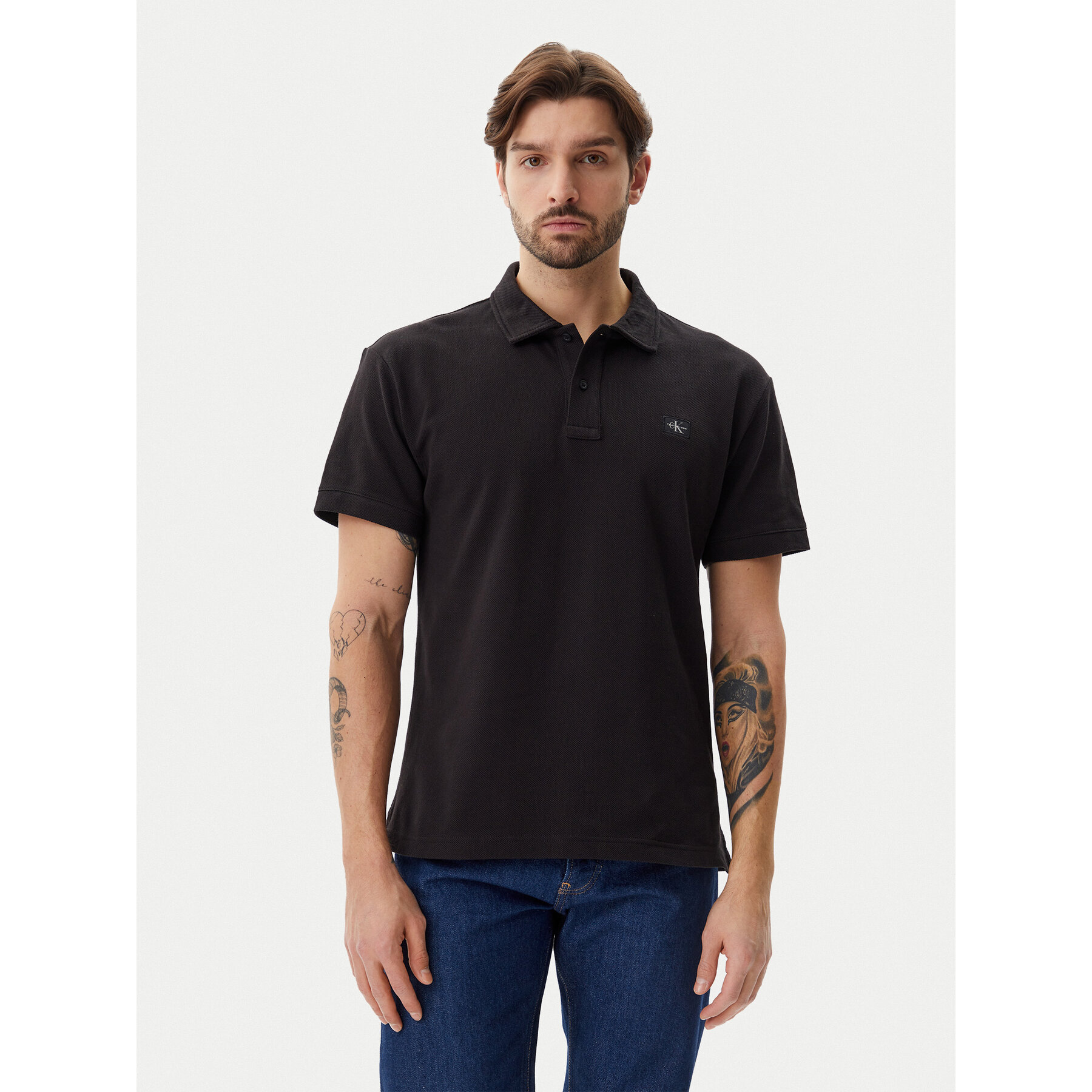 Calvin Klein Jeans Pólóing J30J327040 Fekete Regular Fit