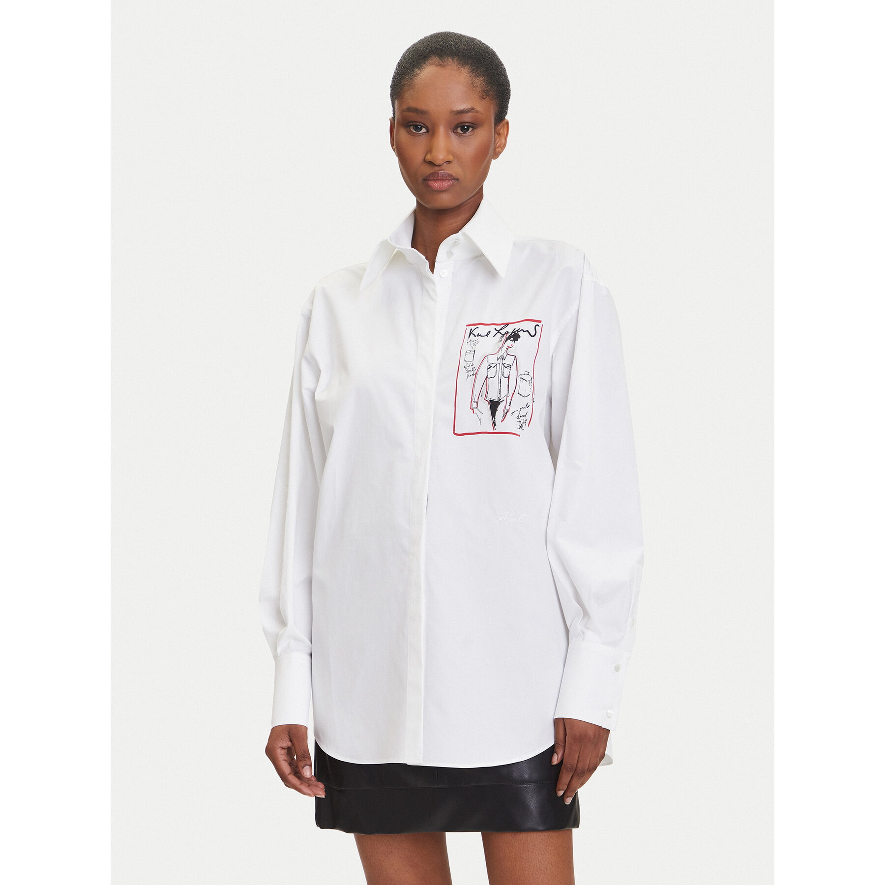 KARL LAGERFELD Hemd A3W11040 Weiß Relaxed Fit