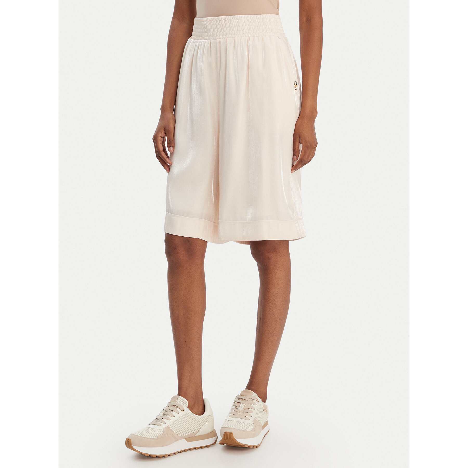 Liu Jo Sport Stoffshorts TA6074 T322A Beige Relaxed Fit