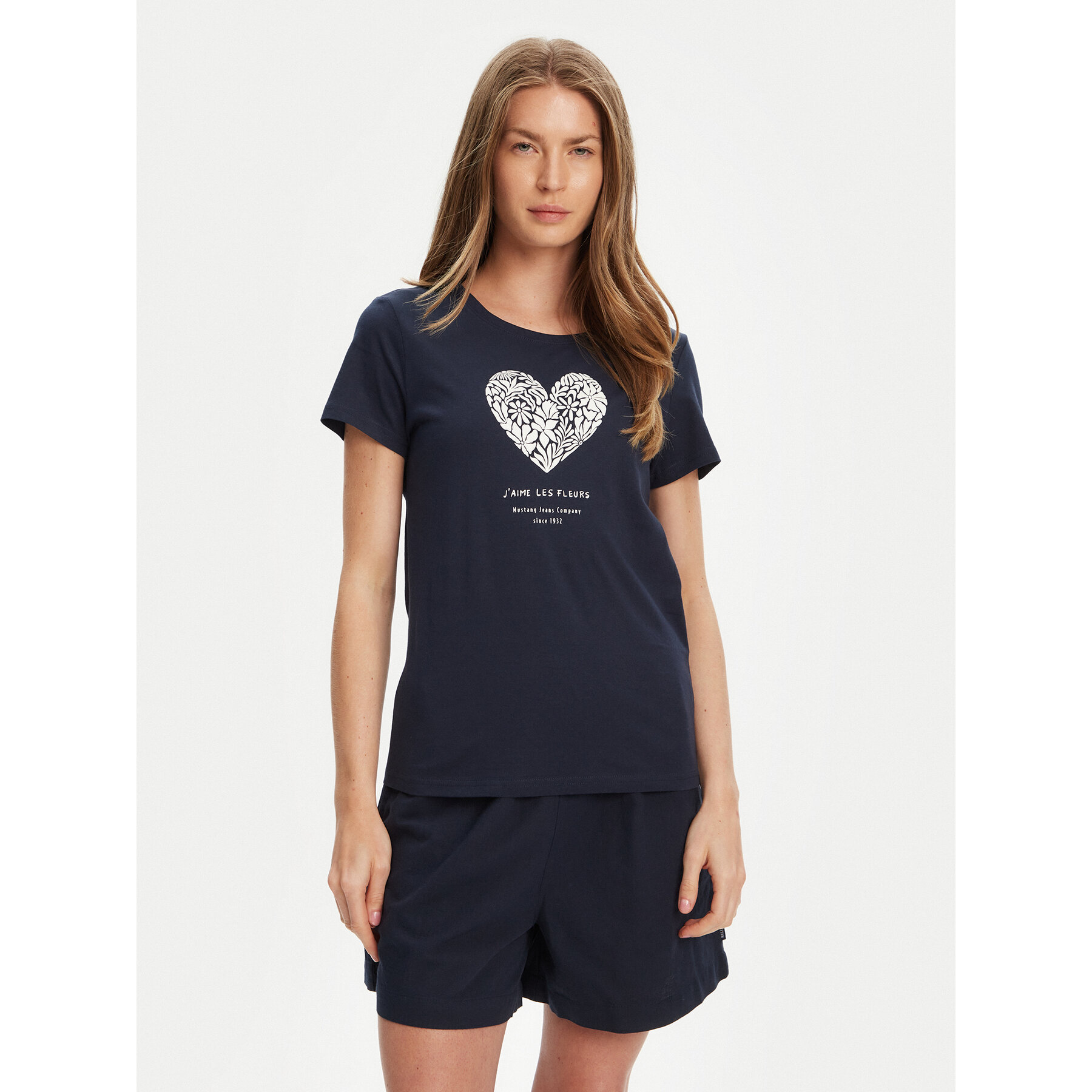 Mustang T-shirt Alma 1016156 Blu scuro Regular Fit