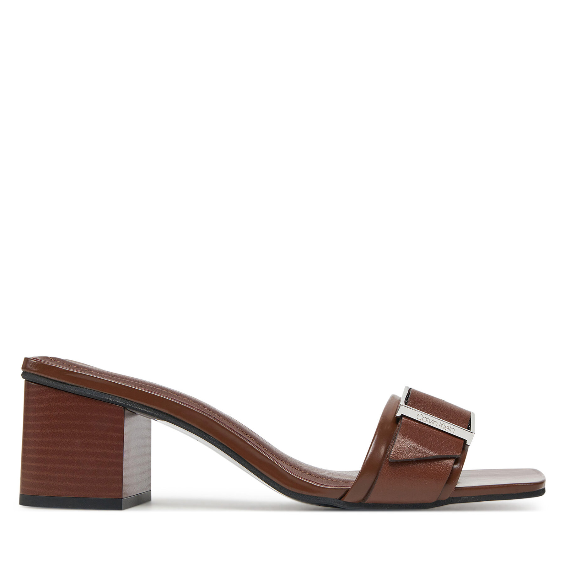 Ciabatte Calvin Klein Heel Mule 50 W/Buckle - Lth HW0HW02478 Marrone