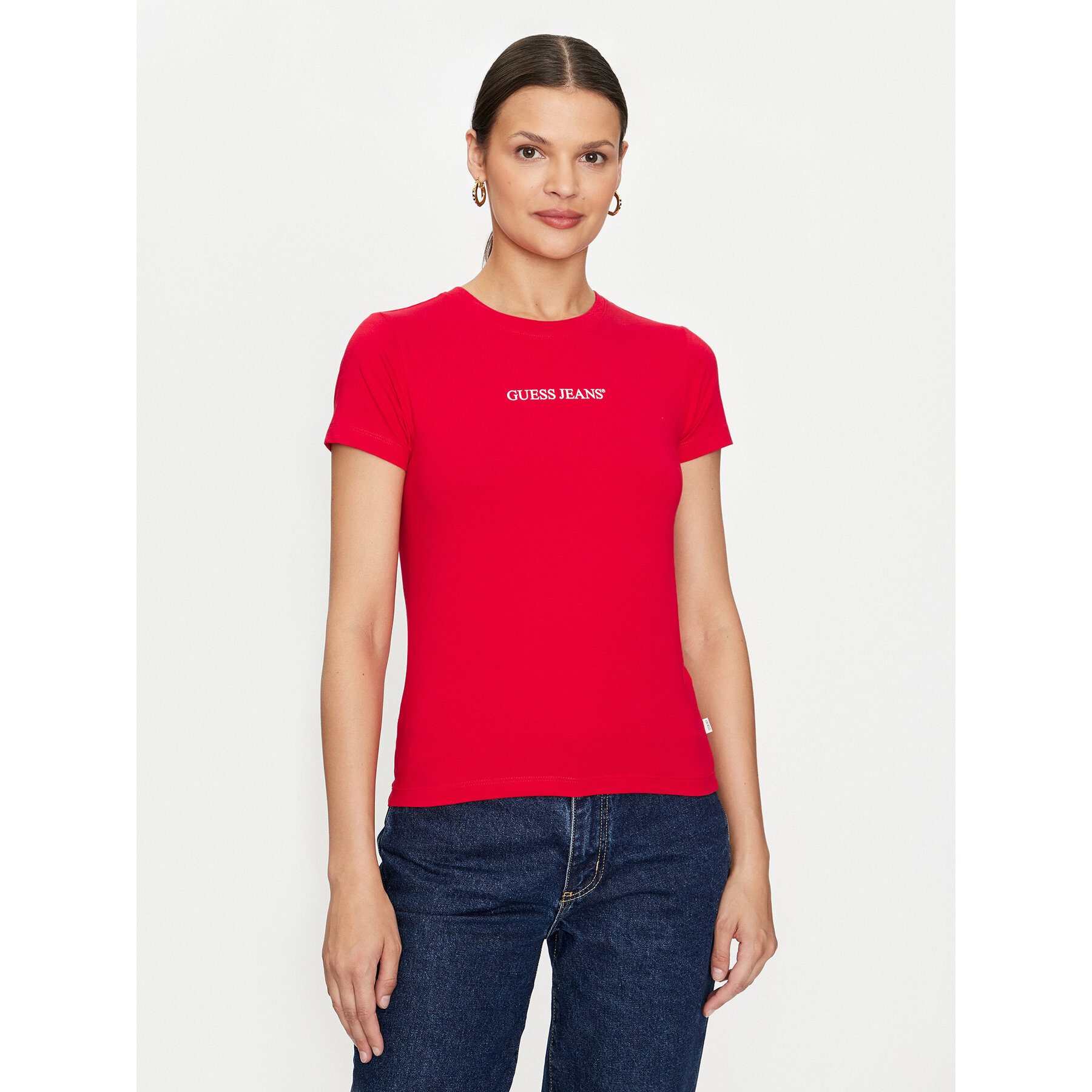 Guess Jeans T-shirt W4YI01 J1314 Rosso Slim Fit
